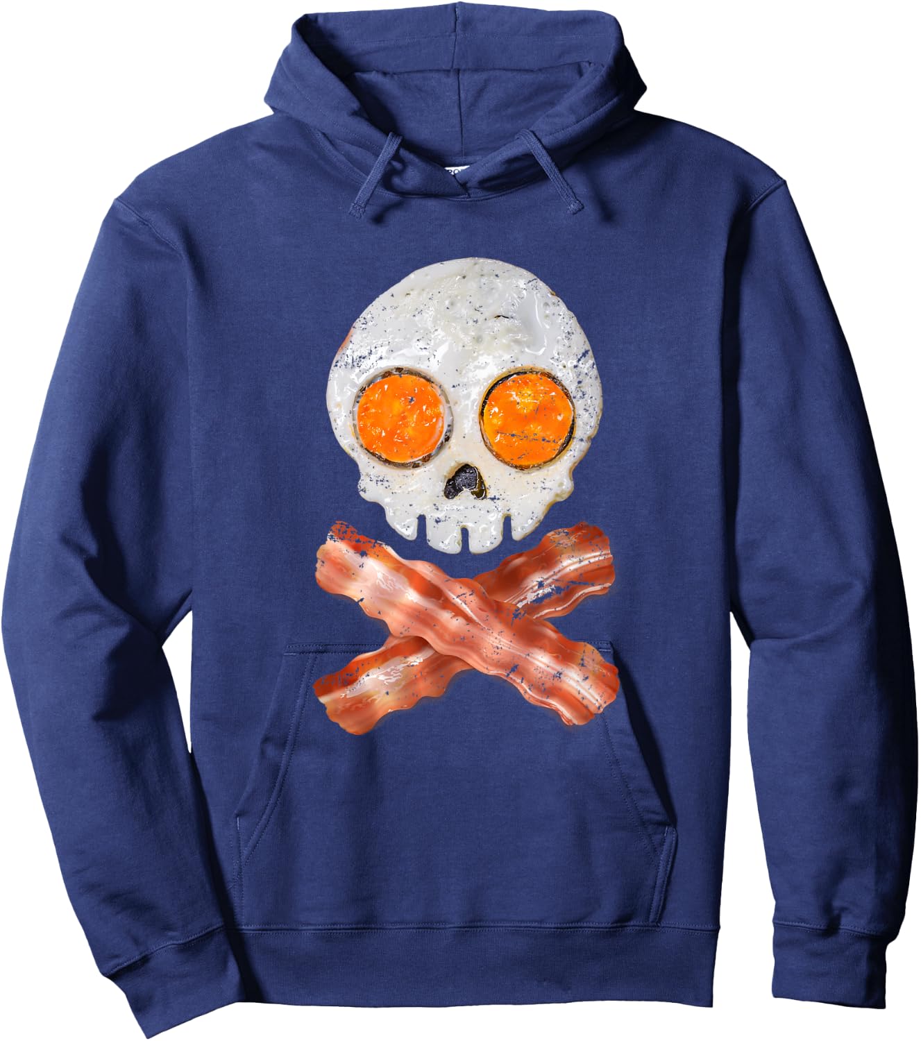 Bacon Egg Breakfast Ghoul Skull Gift Halloween Hoodie - Hoodie | Navy