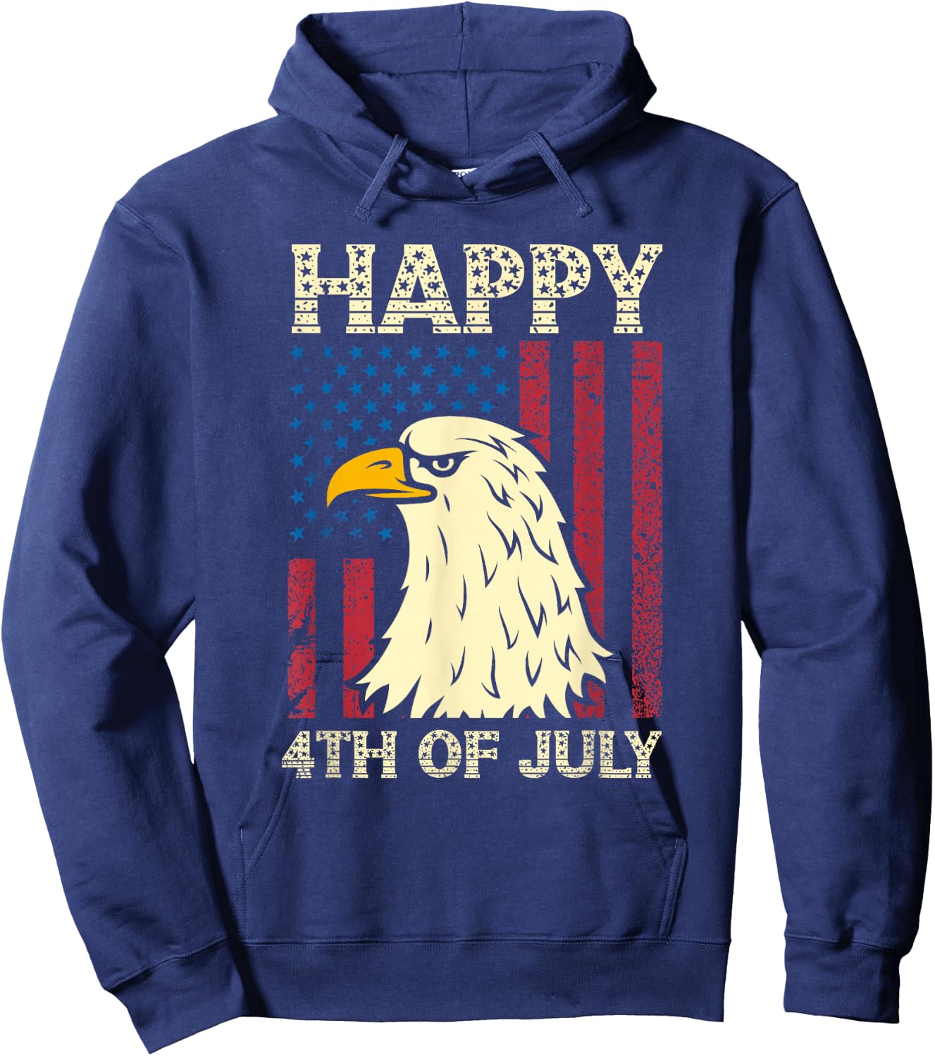 4th of July Independence Day American Flag Hoodie - Hoodie | Navy