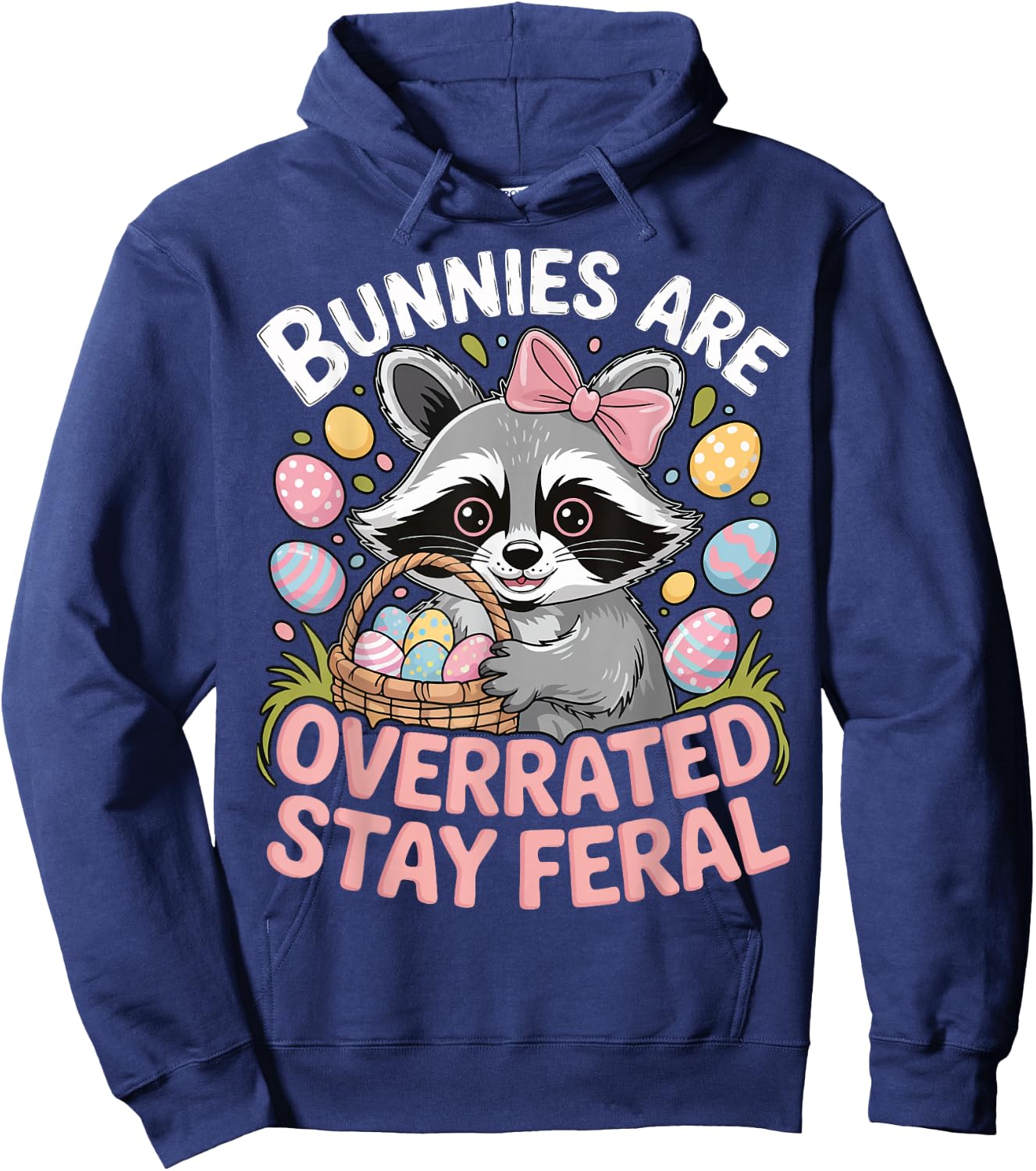 Bunnies Are Overrated Stay Feral Hoodie - Hoodie | Navy