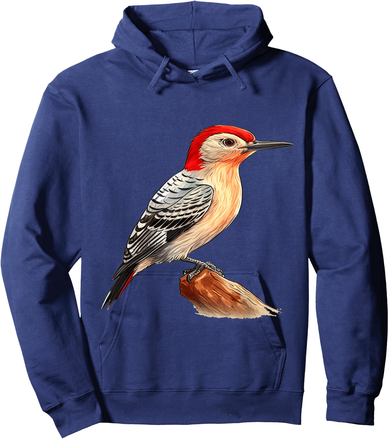 Red bellied woodpecker bird lover illustration Hoodie - Hoodie | Navy