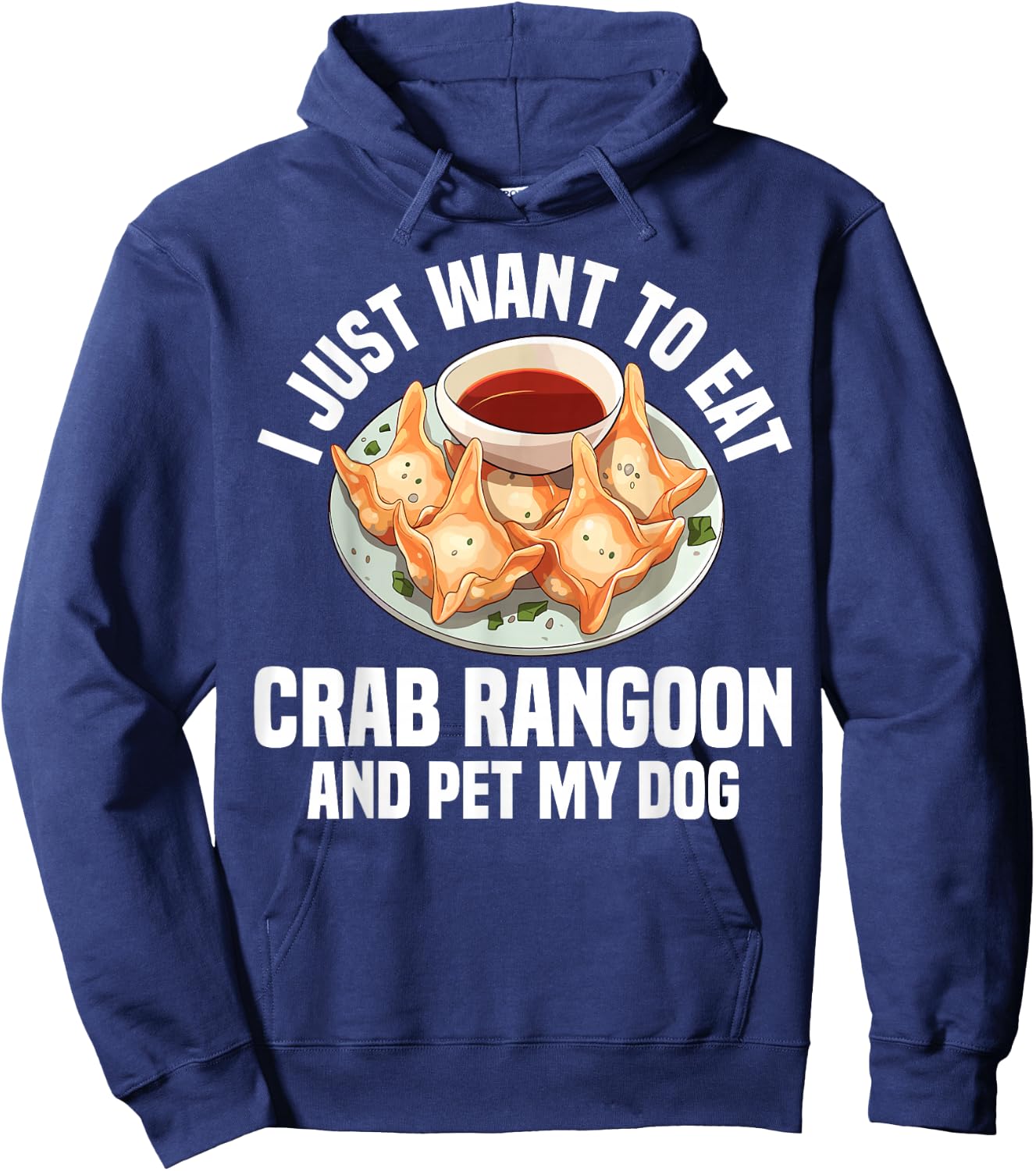 Crab Rangoon Clothes & Crab Rangoon Clothing -Adults, -Kids Crab Rangoon Food Lover Chinese Accessories Black Small Classic Fit Short Sleeve Hoodie - Hoodie | Navy