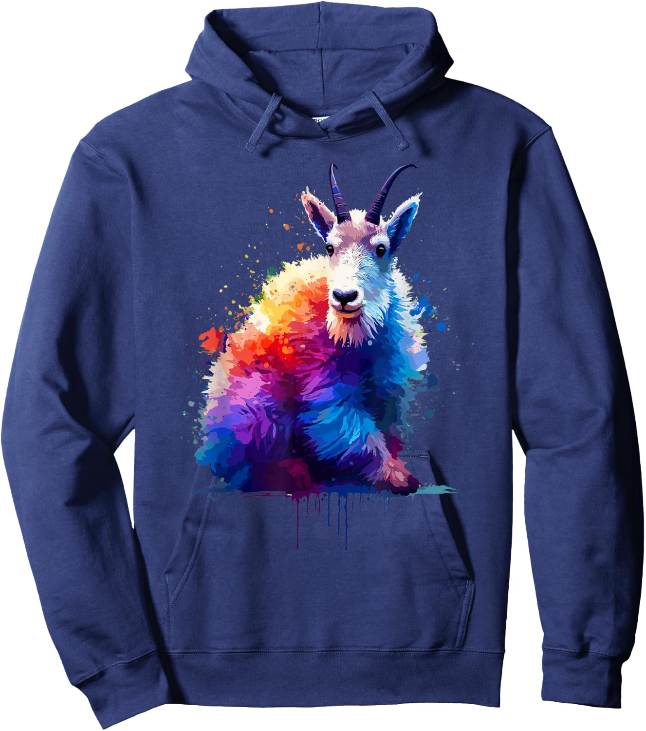 Splash Art Mountain Goat Goats Hoodie - Hoodie | Navy