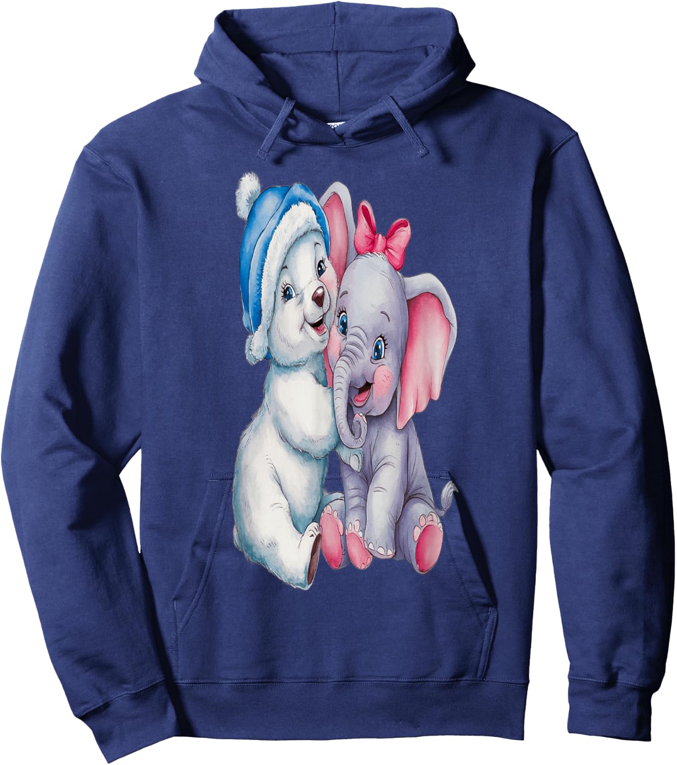 Ours caline éléphant , Black, S Hoodie - Hoodie | Navy
