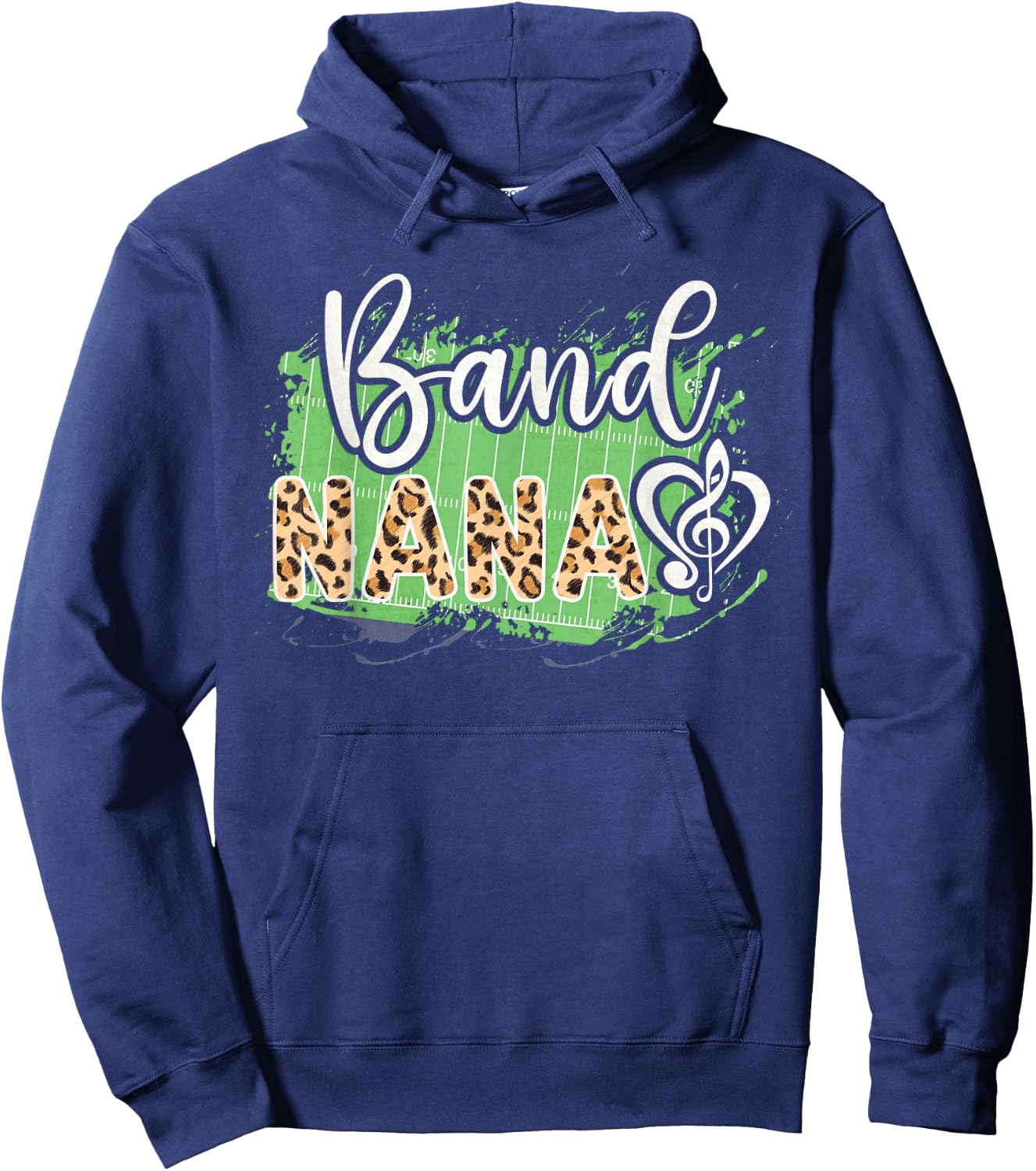 Band Nana Marching Band Nana Grandma Leopard Hoodie - Hoodie | Navy