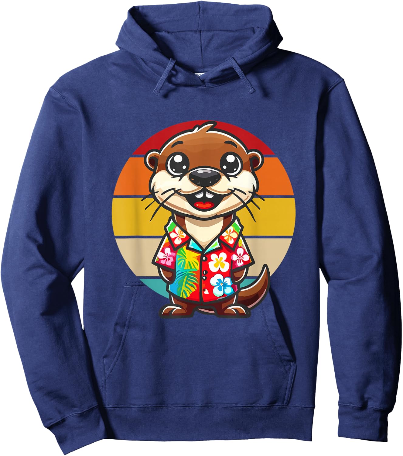 Summer Otter Hawaiian Hoodie - Hoodie | Navy
