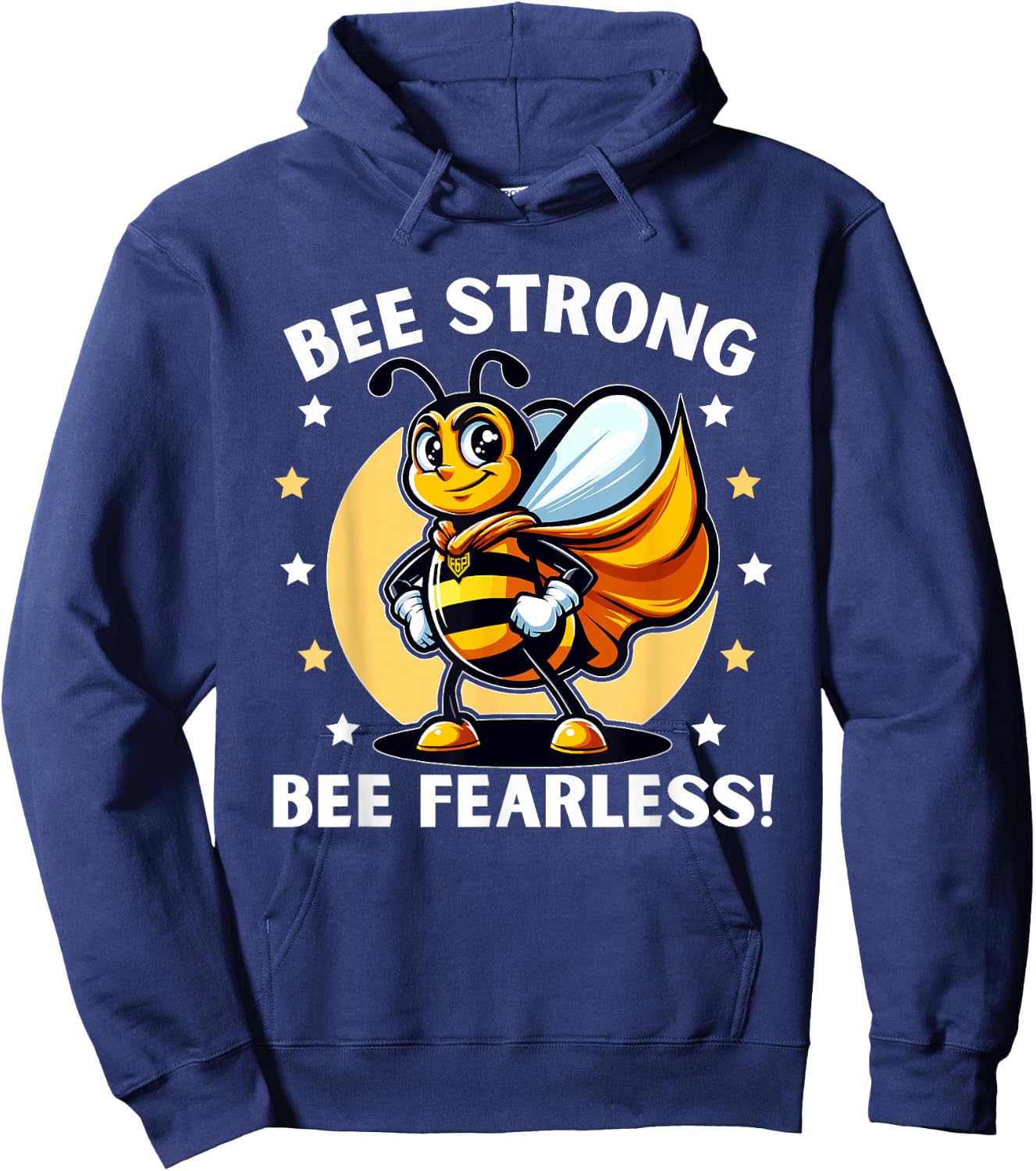 Bee Strong Bee Fearless Motivational Hoodie - Hoodie | Navy