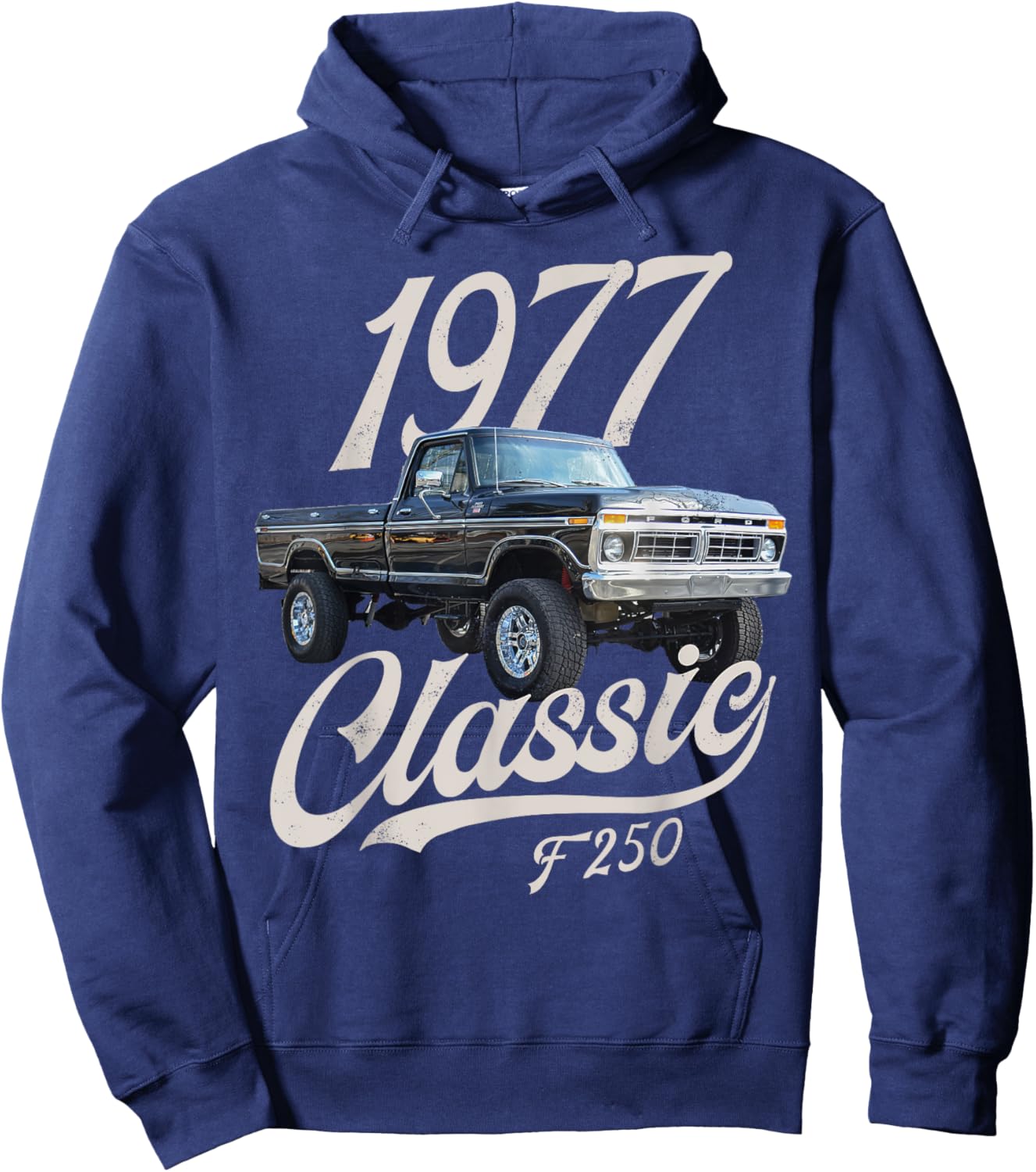 1977 classic f250 black , Small Hoodie - Hoodie | Navy