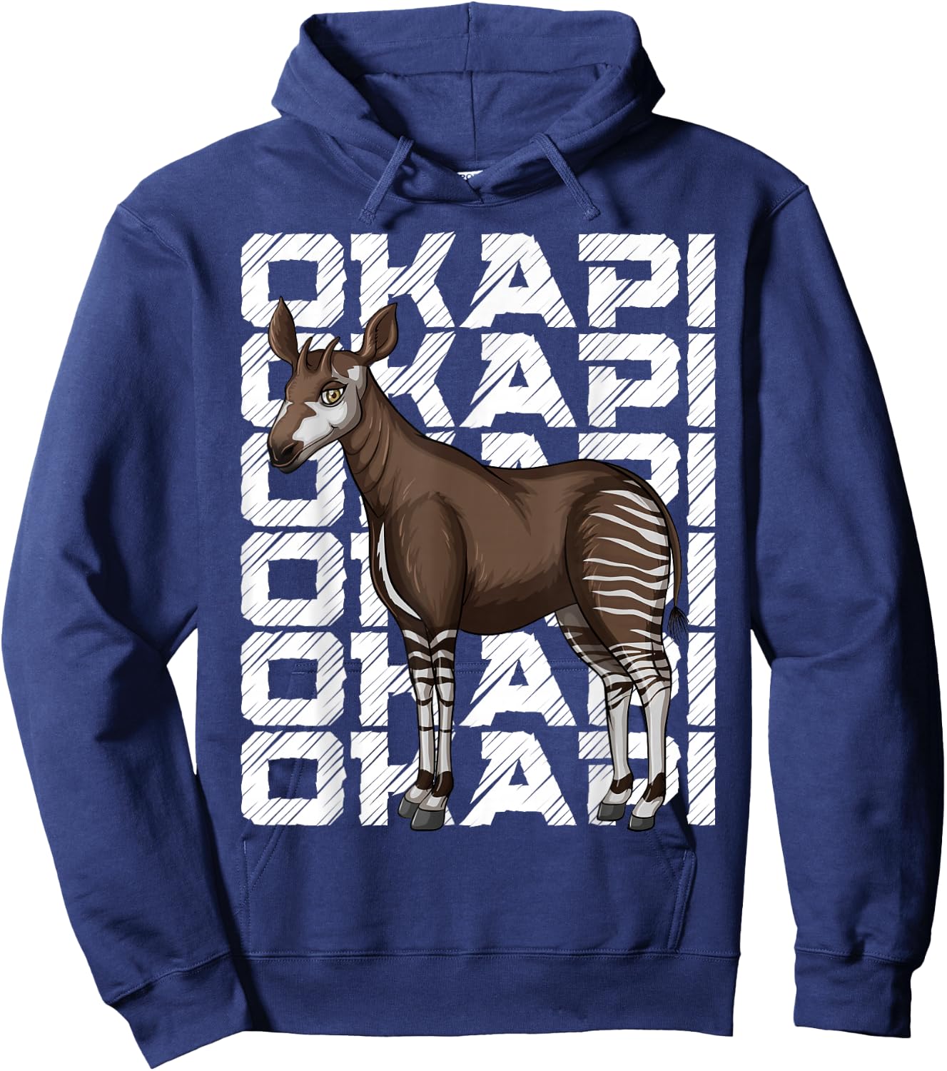 Okapi Illustration with Okapi Hoodie - Hoodie | Navy