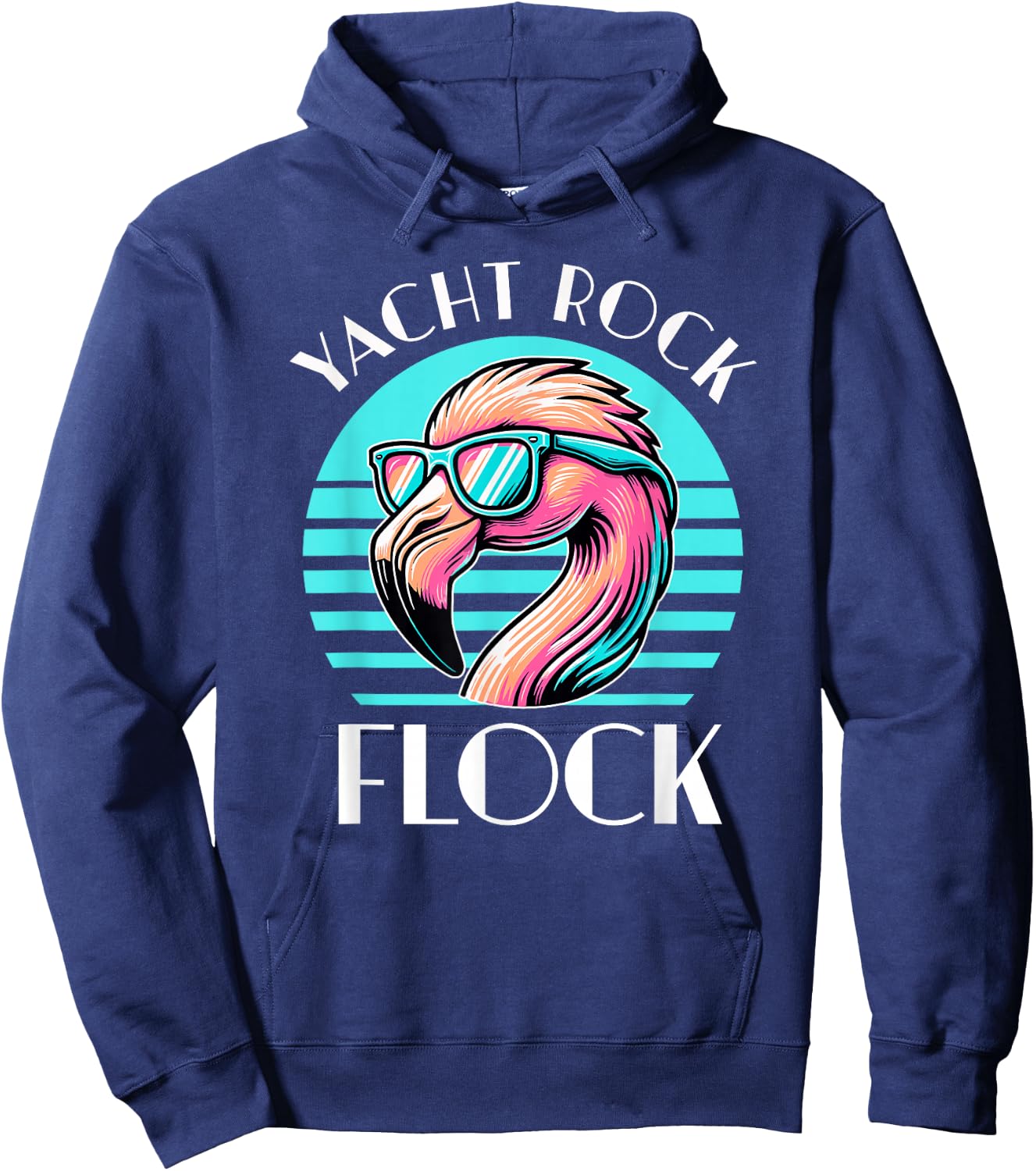 Retro Yacht Rock Flock Hoodie - Hoodie | Navy