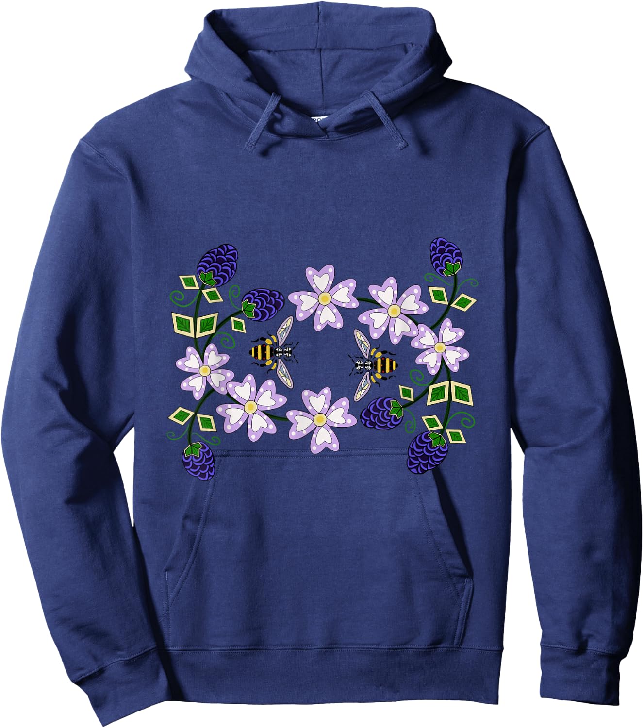 Bees & Berries Walking in Balance Hoodie - Hoodie | Navy