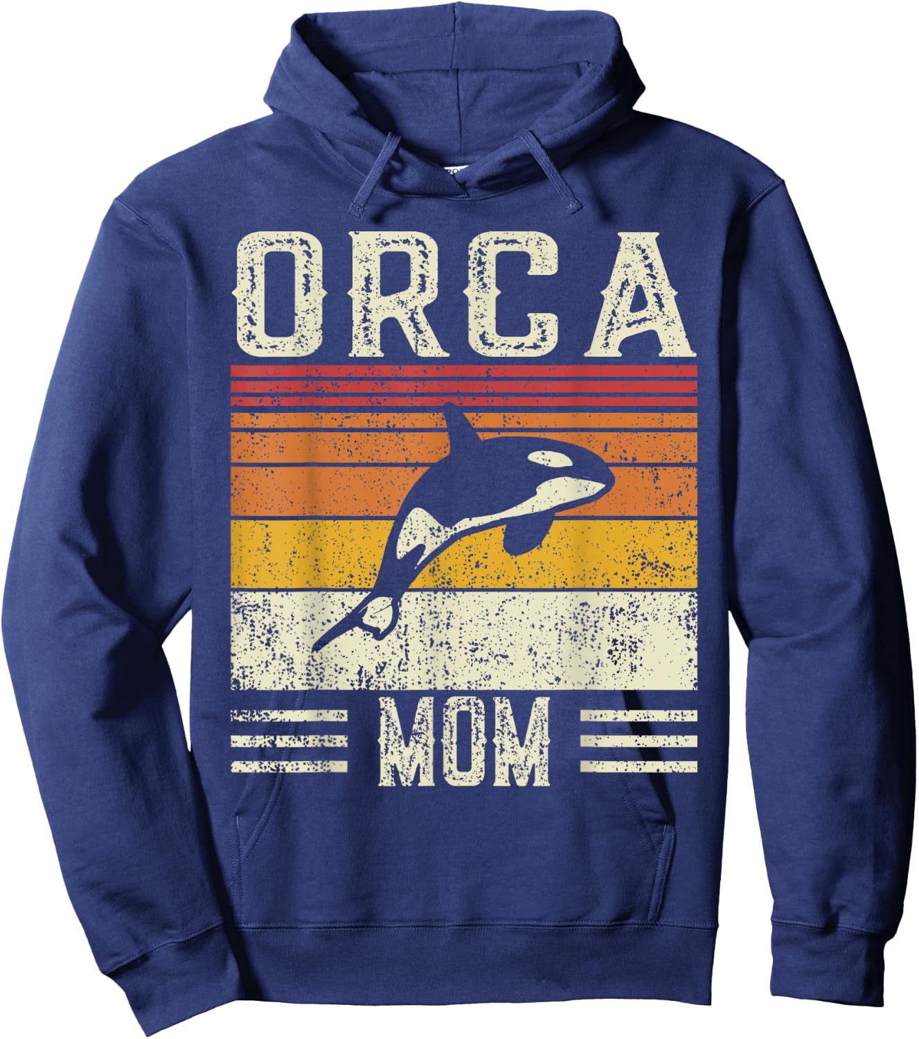 Best Orca Mom Women - Vintage Orca Hoodie - Hoodie | Navy