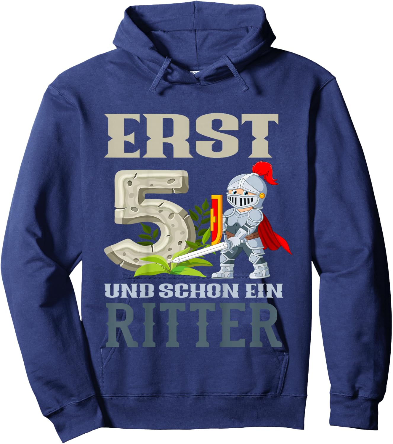 Children's 5th Birthday with Knight Design Hoodie - Hoodie | Navy