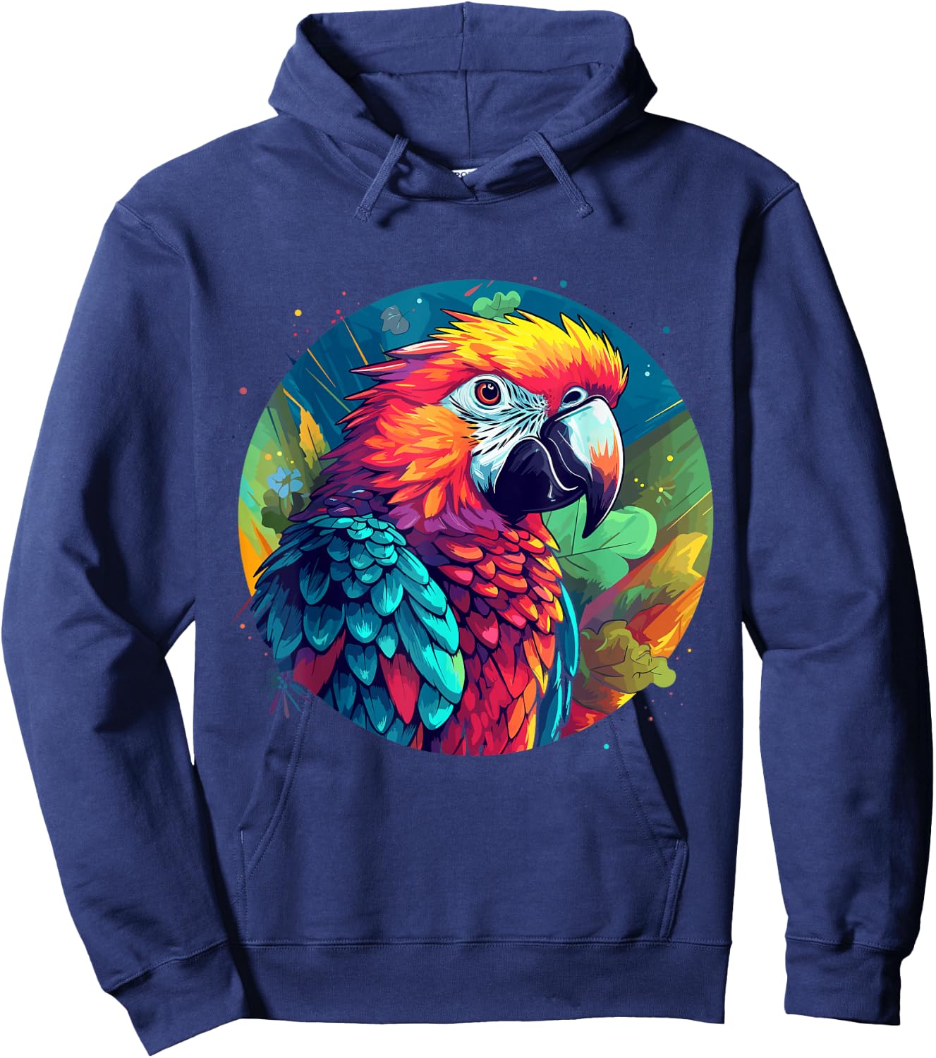 Colourful Parrot Hoodie - Hoodie | Navy