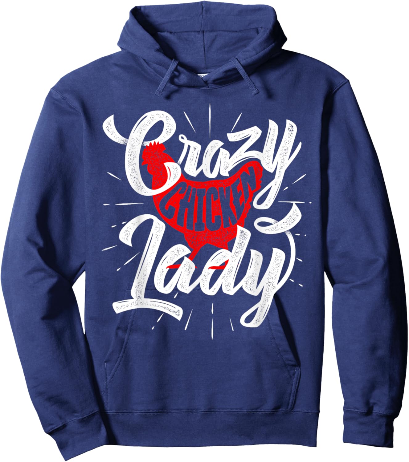 Crazy Chicken Lady - Chickens Farmer Farming Hoodie - Hoodie | Navy