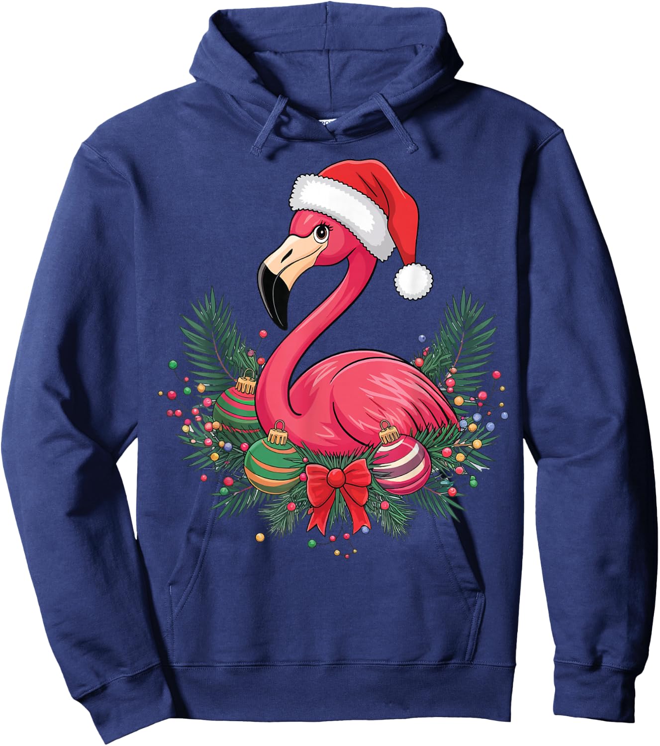Christmas Flamingo Winter Hoodie - Hoodie | Navy