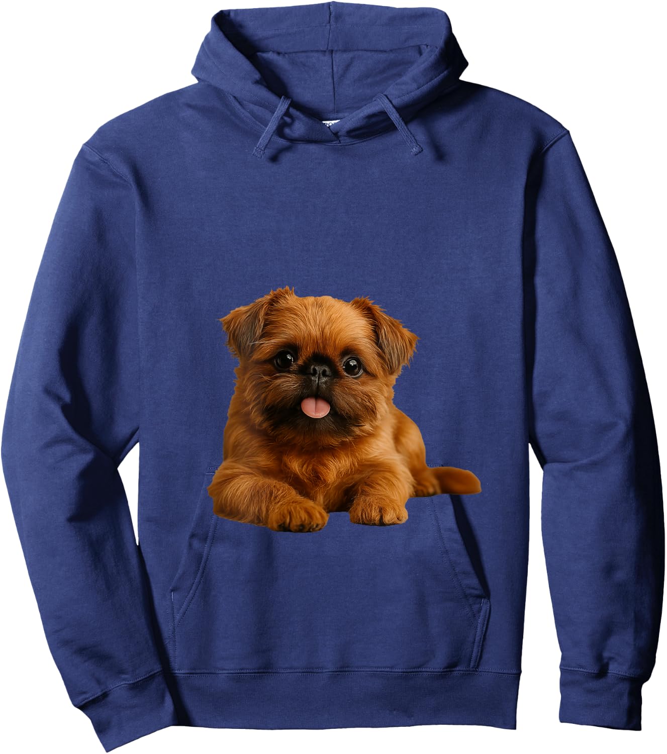Brussels Griffon V-Neck Hoodie - Hoodie | Navy