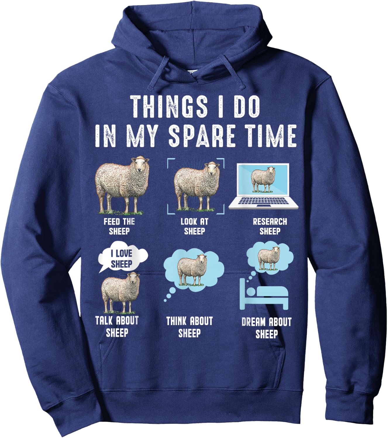 Things I Do In My Spare Time Sheeps funny sheep Hoodie - Hoodie | Navy