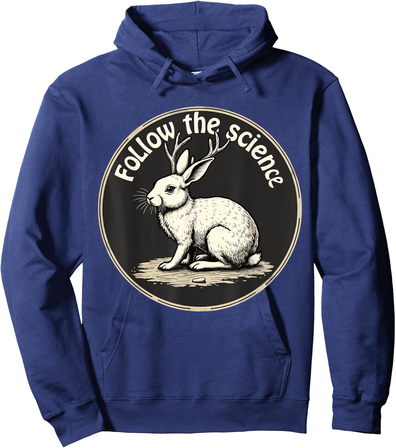 Jackalope Cryptid Mythical Rabbit Hoodie - Hoodie | Navy