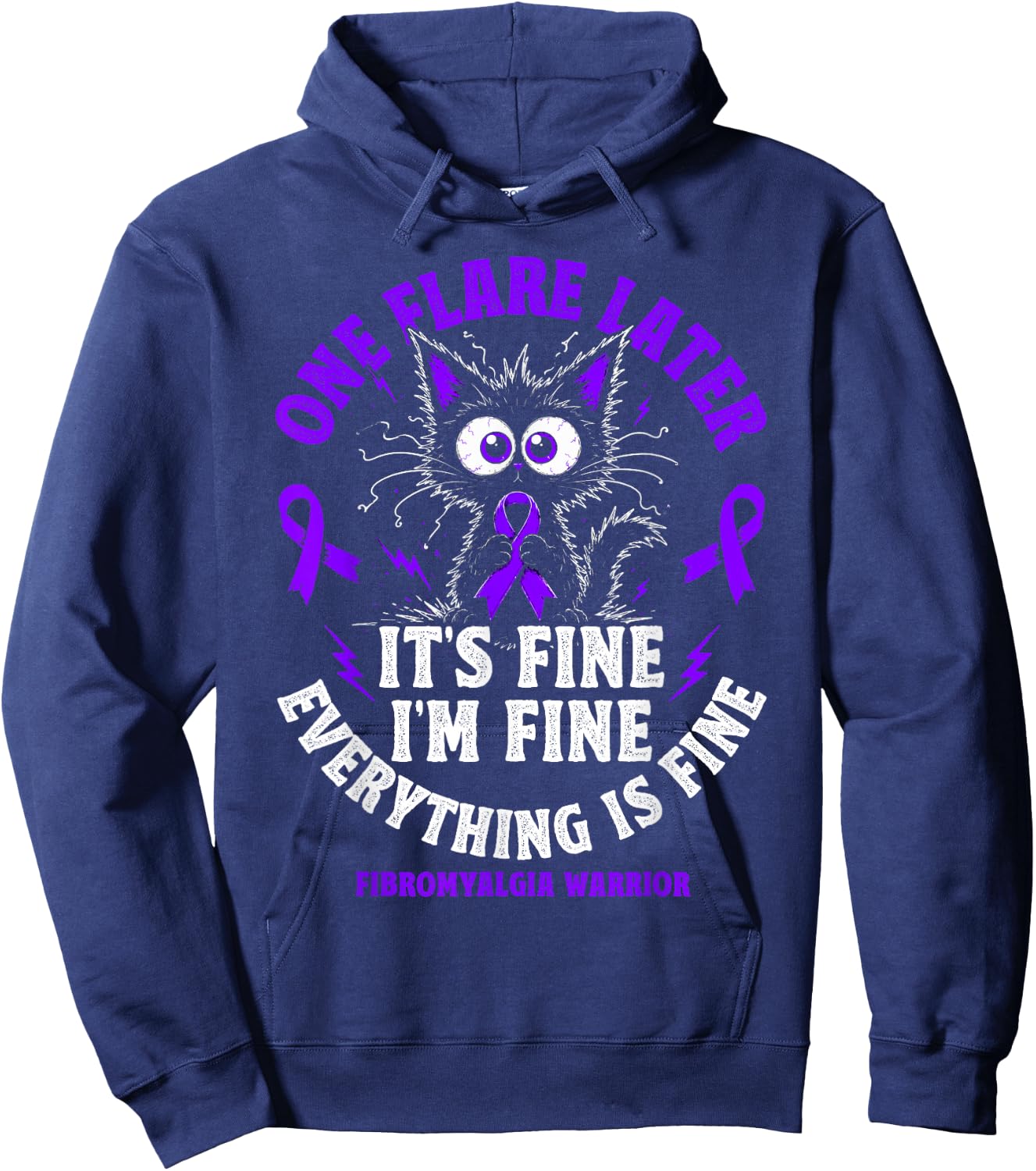 Funny Fibromyalgia Warrior Flare Day Hoodie - Hoodie | Navy