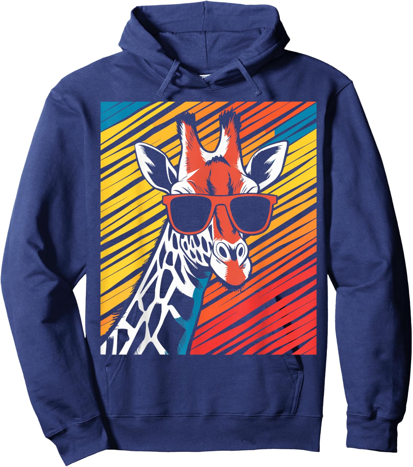 Giraffe Sunglasses Animal Giraffe Hoodie - Hoodie | Navy