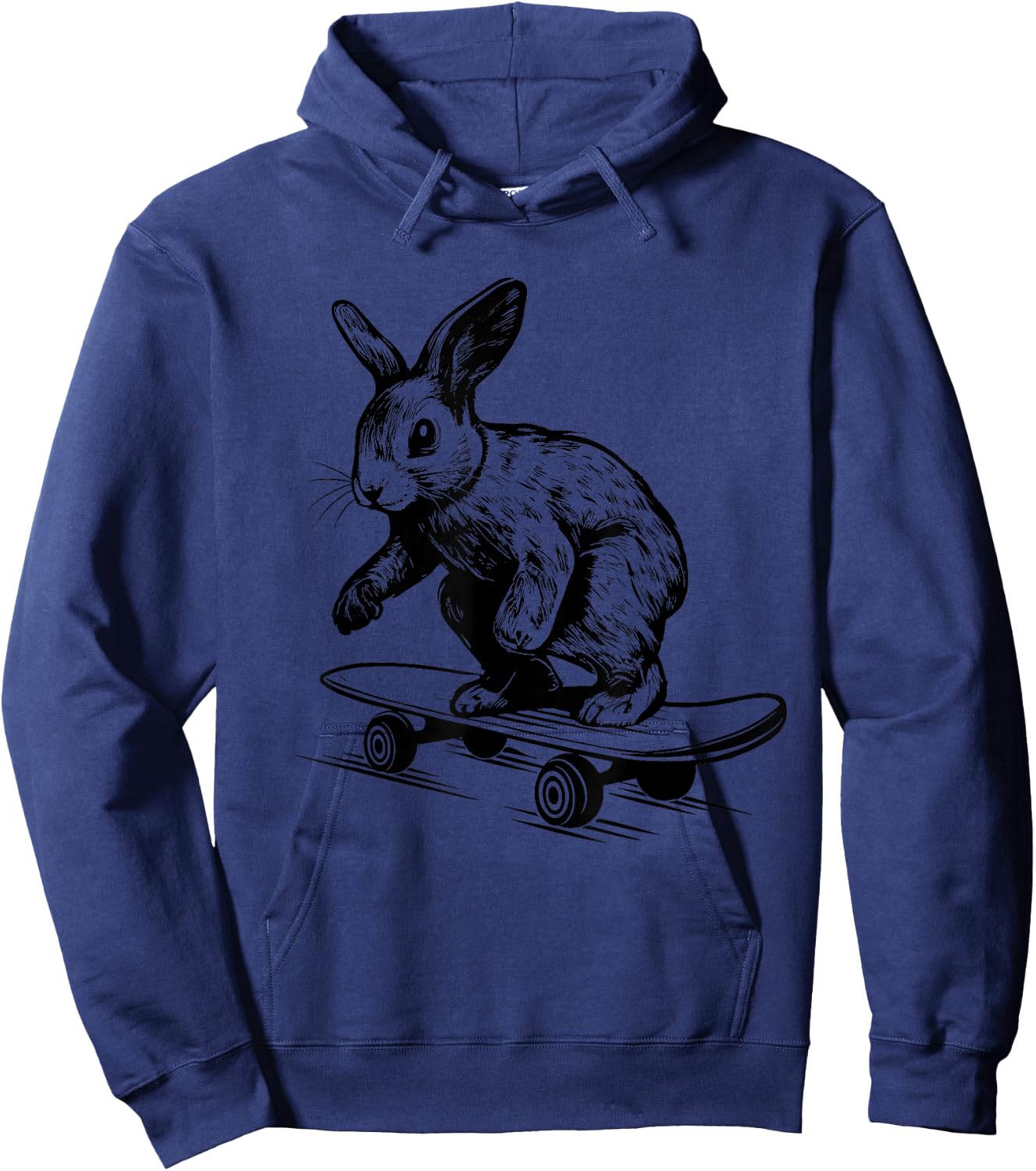 Rabbit Lover Bunny on Skateboard Easter Rabbit Hoodie - Hoodie | Navy