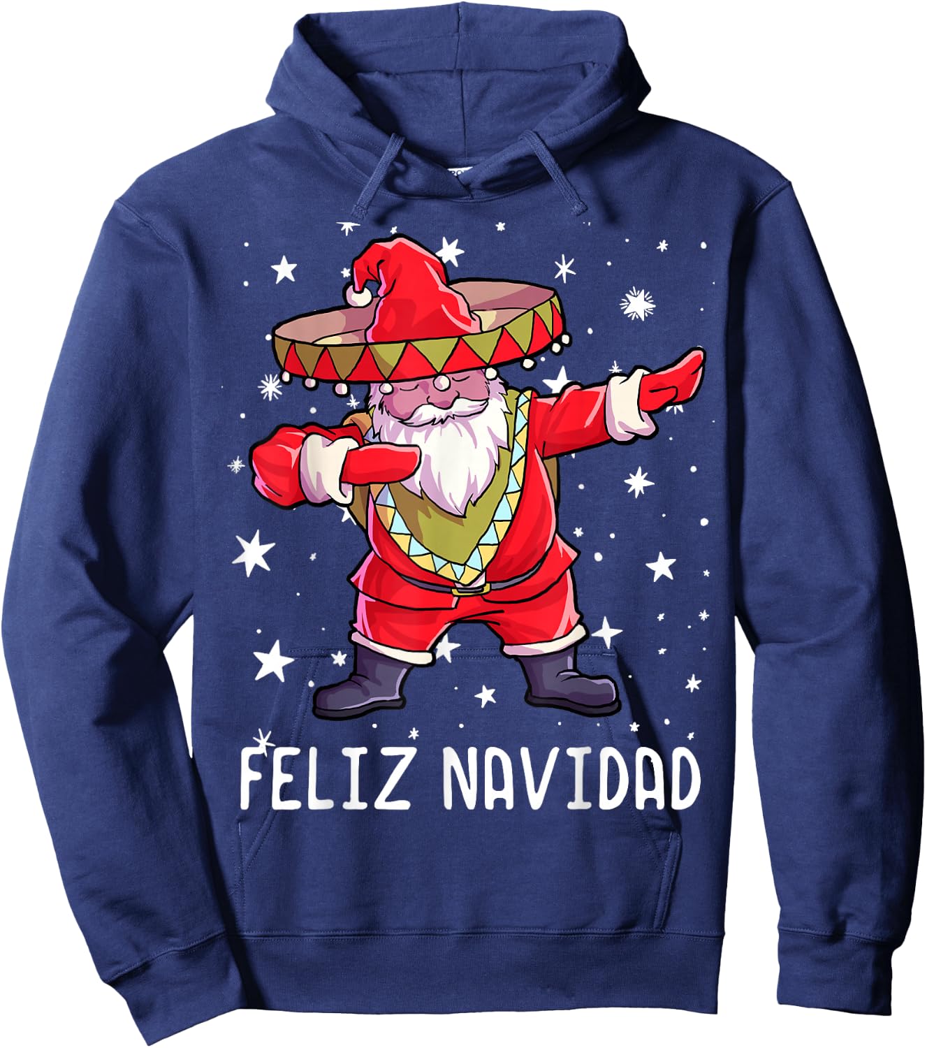 Christmas Sombrero Poncho Mexican Dabbing Santa Hoodie - Hoodie | Navy