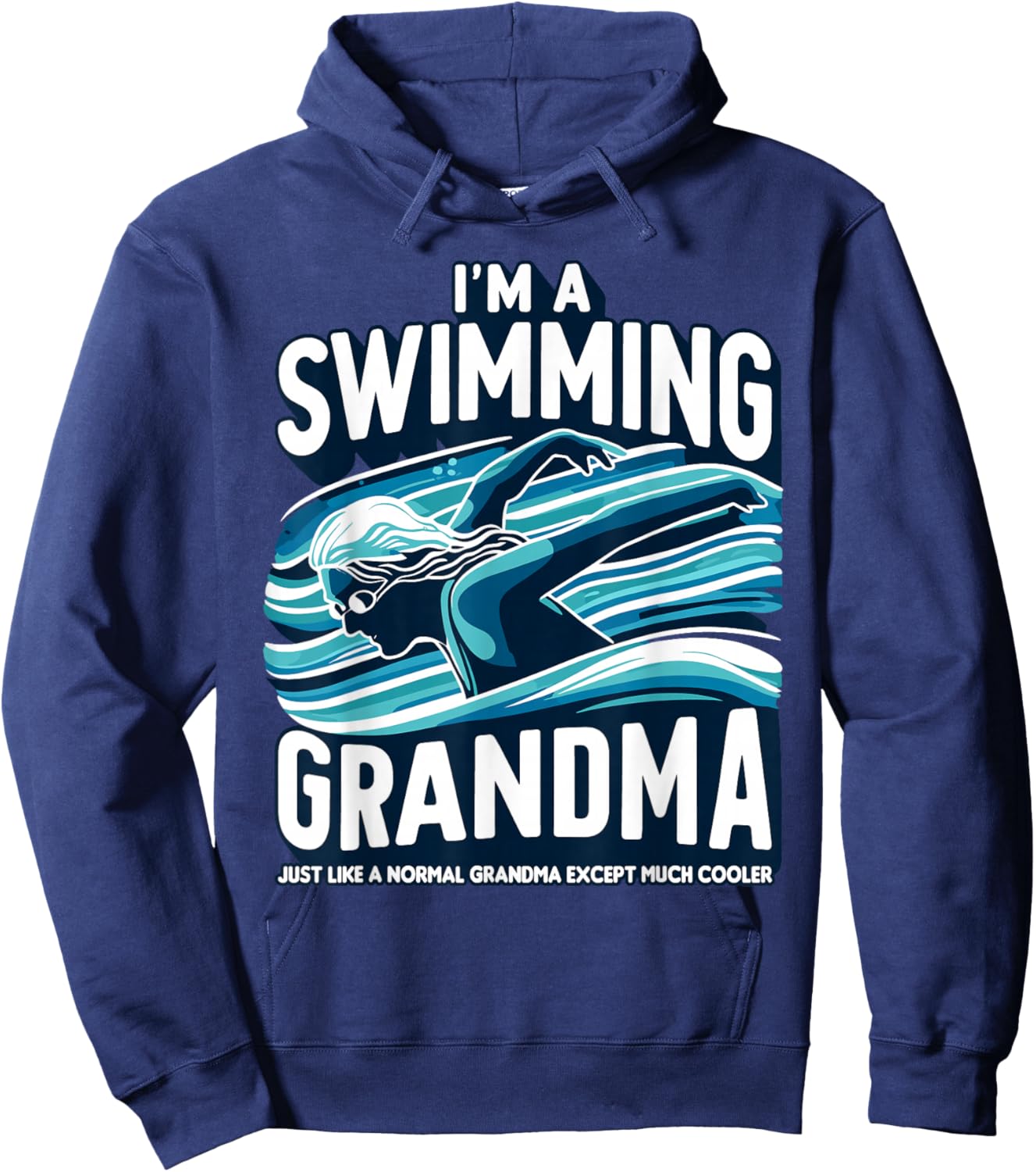 Swimming Grandma Swim Swimmer Grandmother Hoodie - Hoodie | Navy