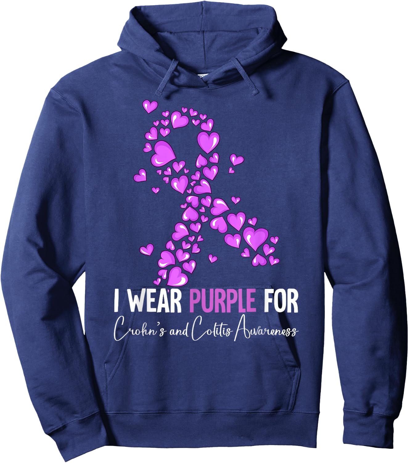 Crohn's And Colitis Awareness Hoodie - Hoodie | Navy