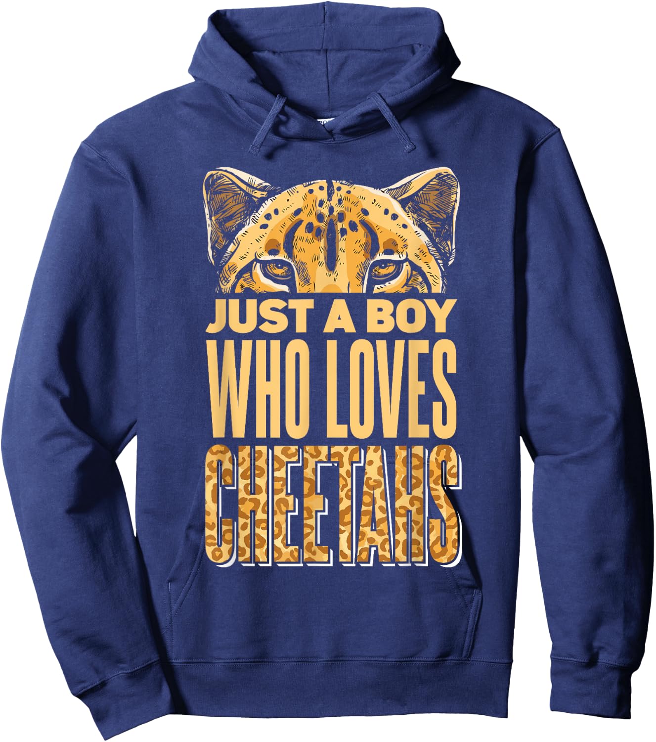 Wildlife Leopard Cheetah Boys Hoodie - Hoodie | Navy