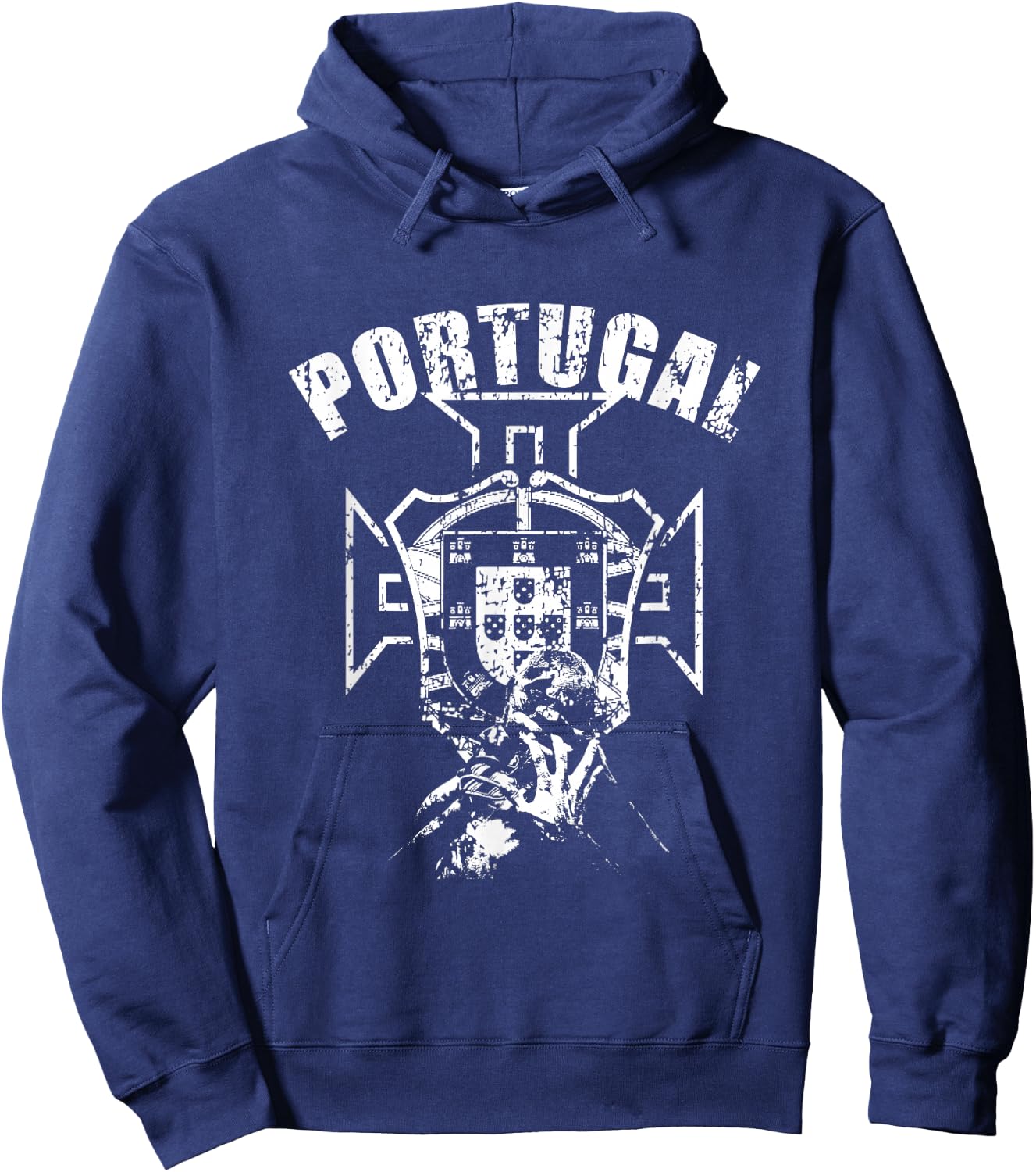 Portugal POR Soccer Fan , Black Hoodie - Hoodie | Navy