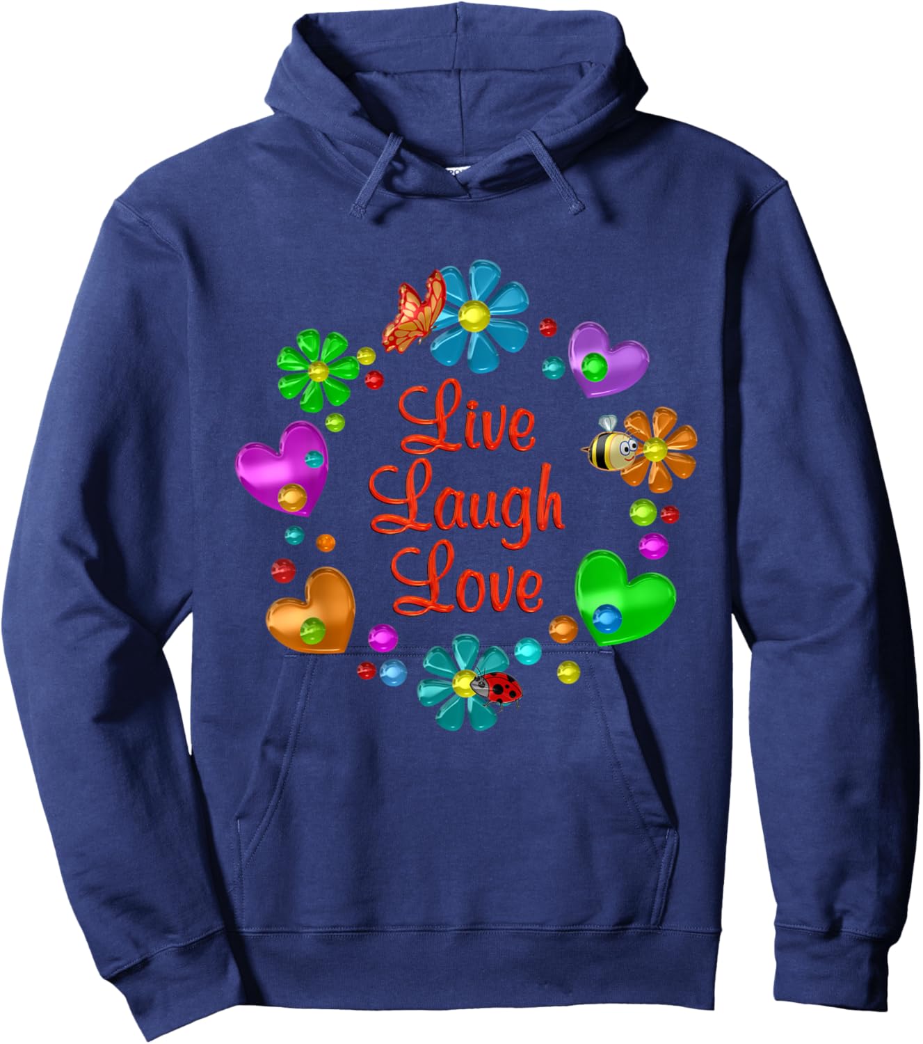 Fun Live Laugh Love Hoodie - Hoodie | Navy