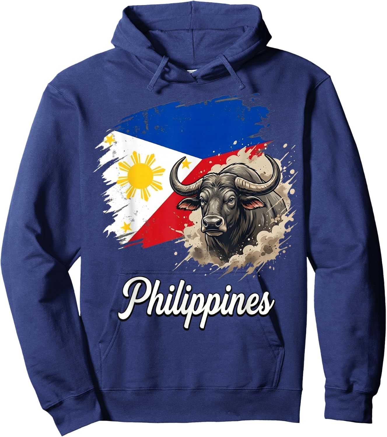 Philippines Flag Carabao Filipino Pride Design Hoodie - Hoodie | Navy