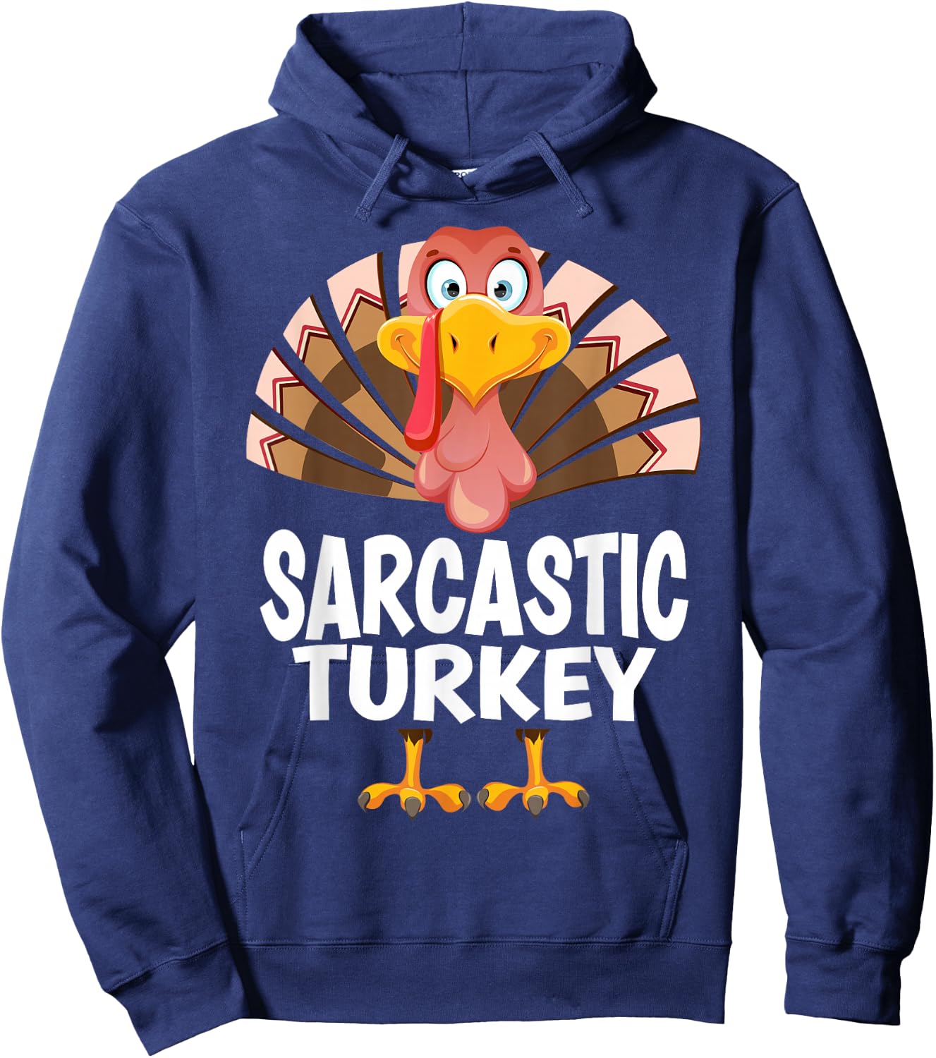 Thanksgiving Sarcastic Turkey Matching Pajama Hoodie - Hoodie | Navy