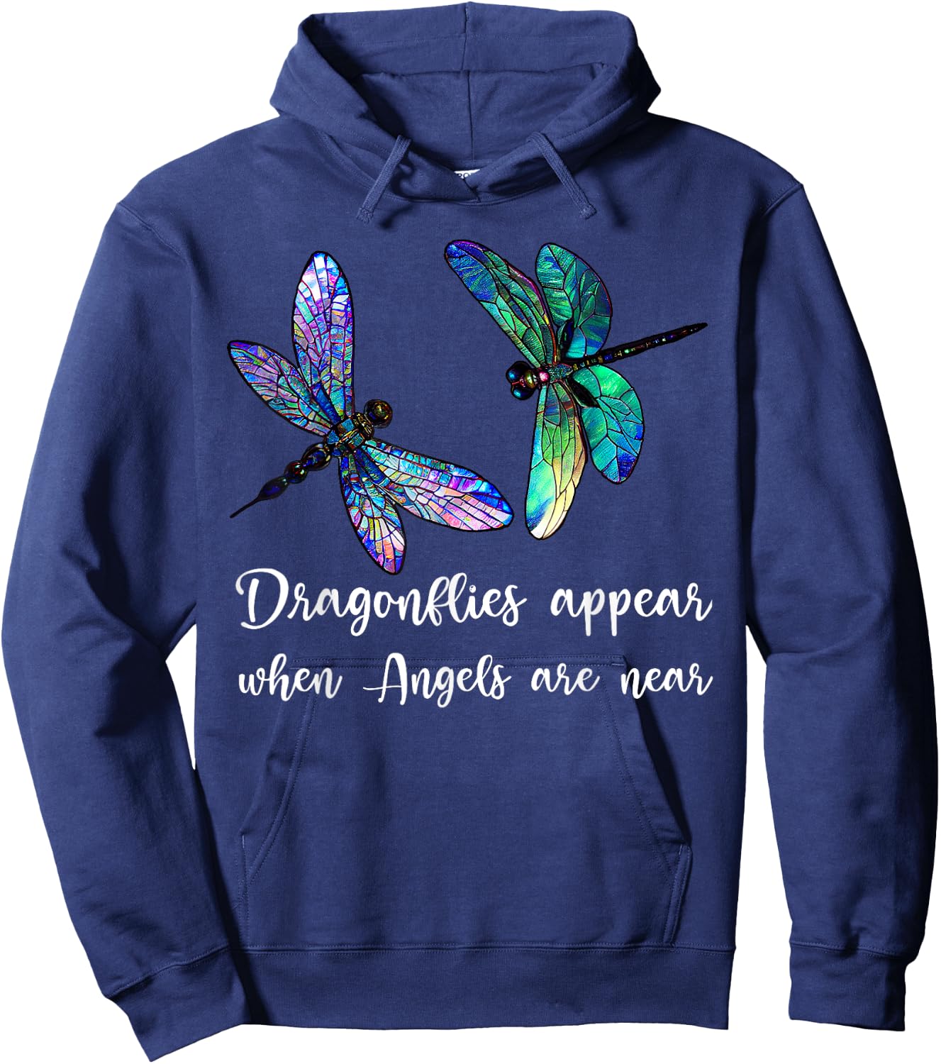Dragonflies Appear When Angels Are Near Hoodie - Hoodie | Navy