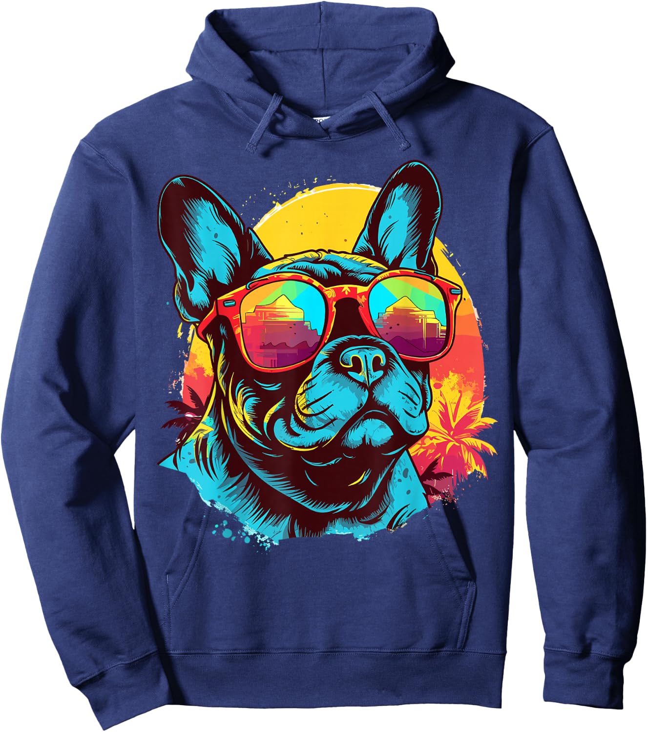 Watercolor French Bulldog Women Kids Hoodie - Hoodie | Navy