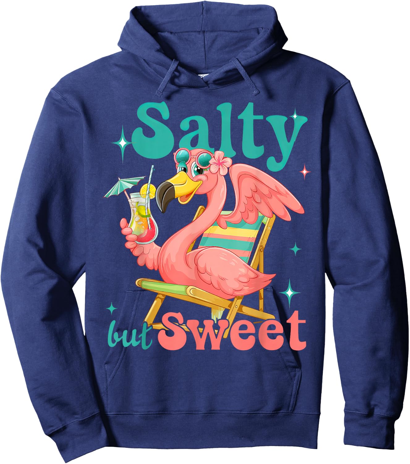 Salty But Sweet Flamingo Bird Hoodie - Hoodie | Navy