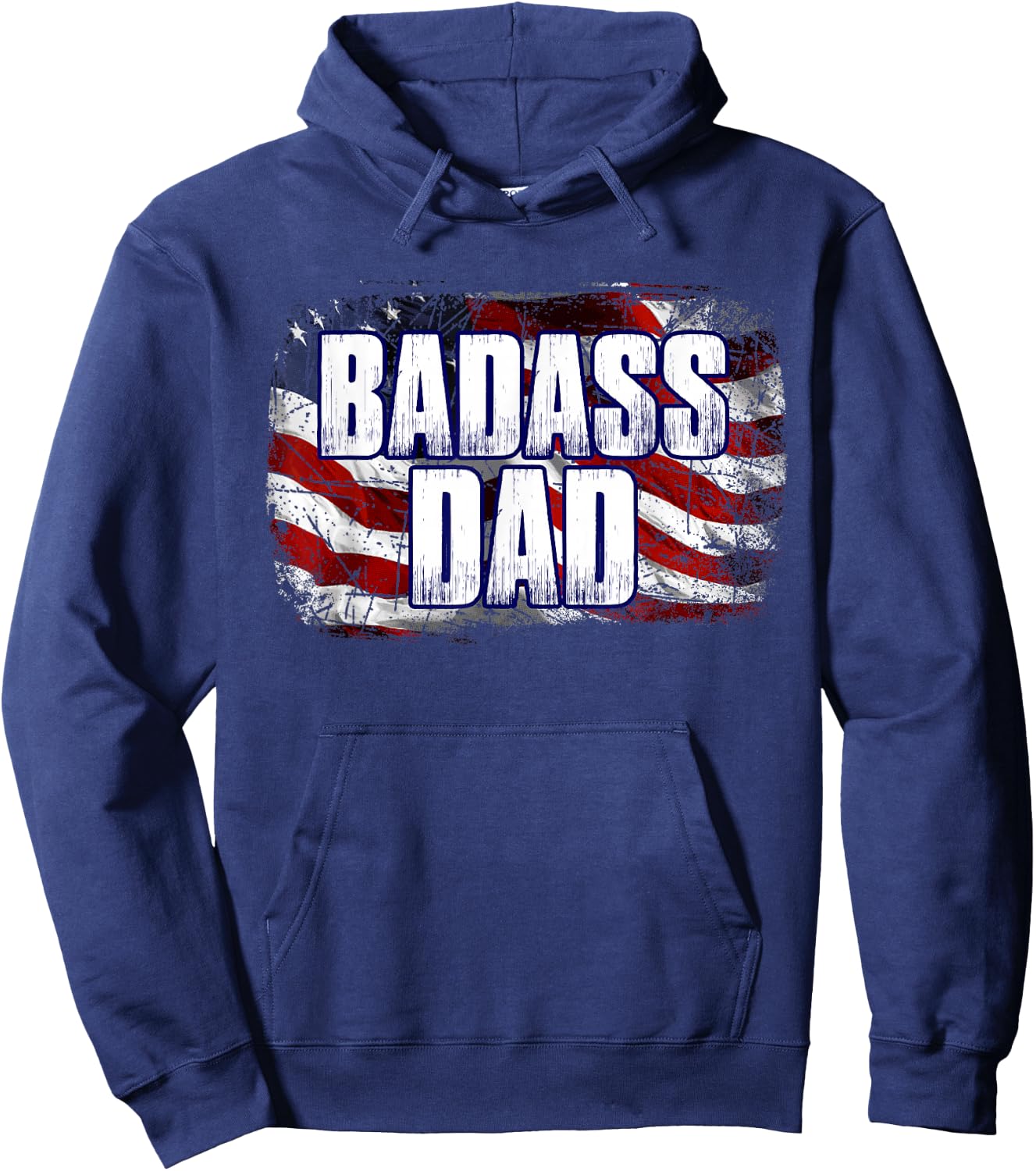 Badass Dad American Flag Men Hoodie - Hoodie | Navy