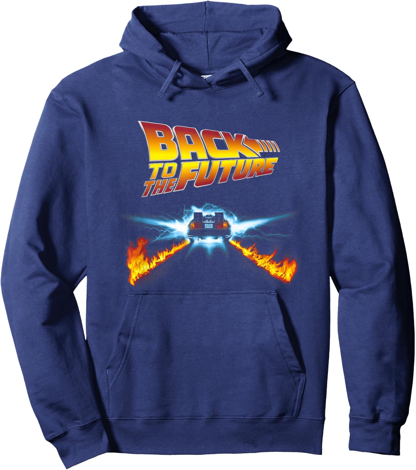 Back to the Future Delorean and Logo , black Hoodie - Hoodie | Navy