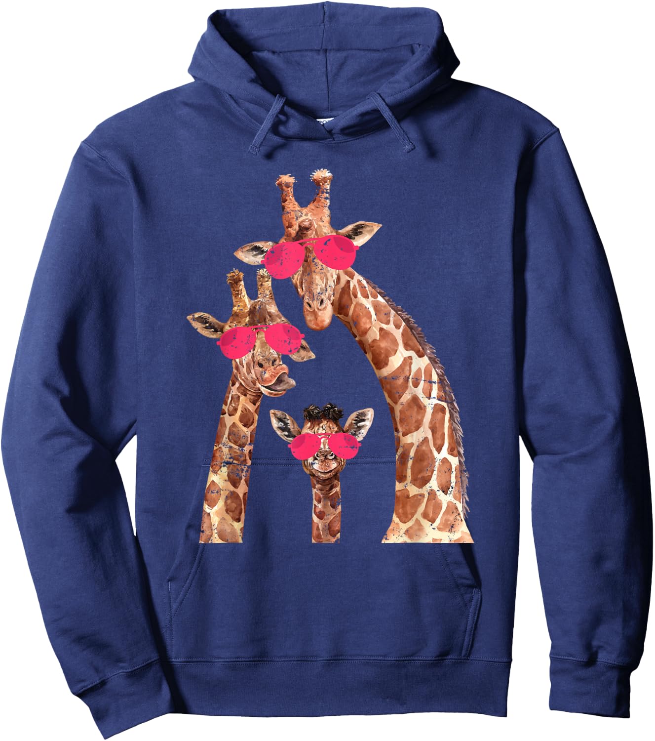Giraffe Family Giraffe Hoodie - Hoodie | Navy