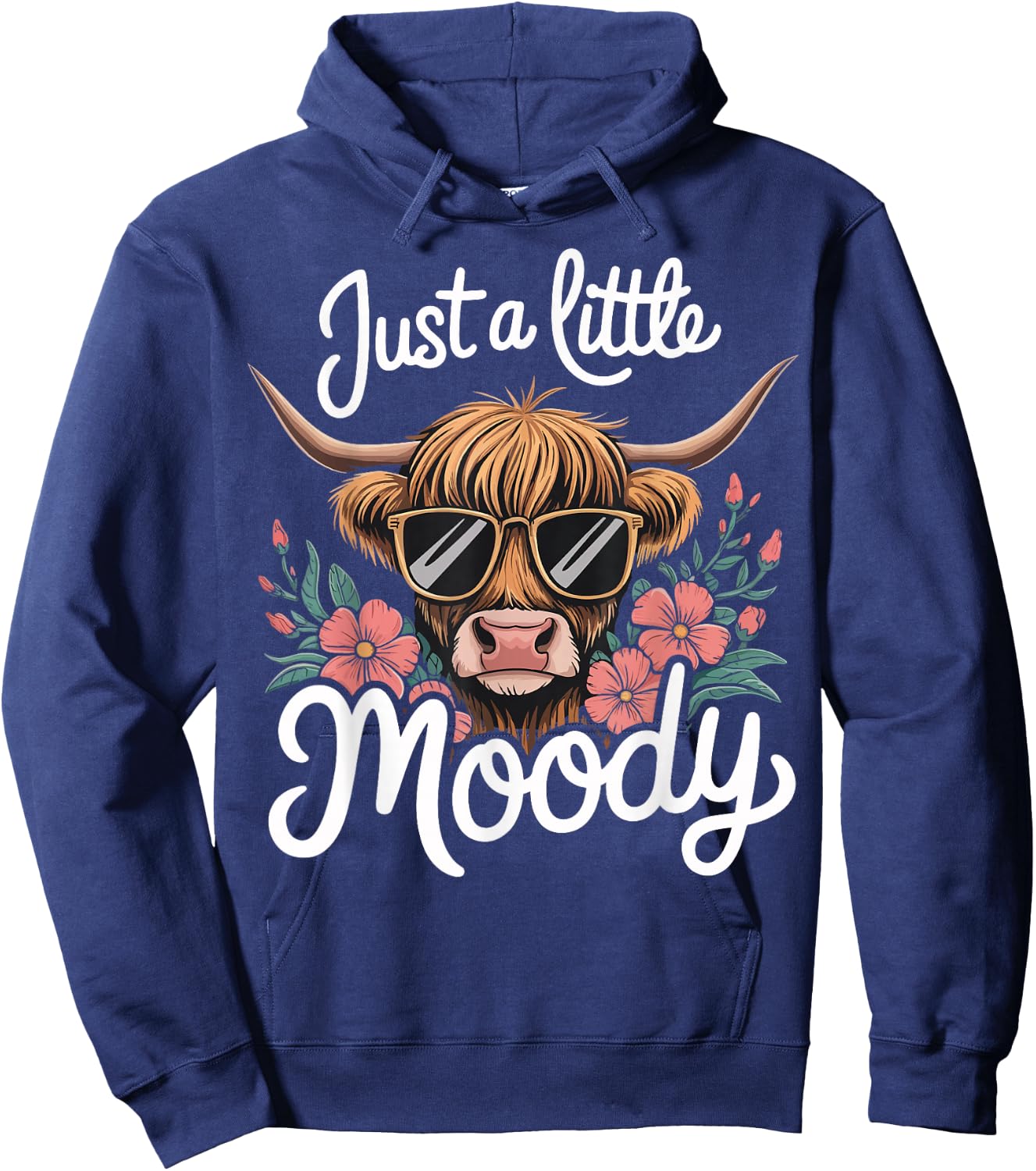 Cow Just A Little Moody Hoodie - Hoodie | Navy