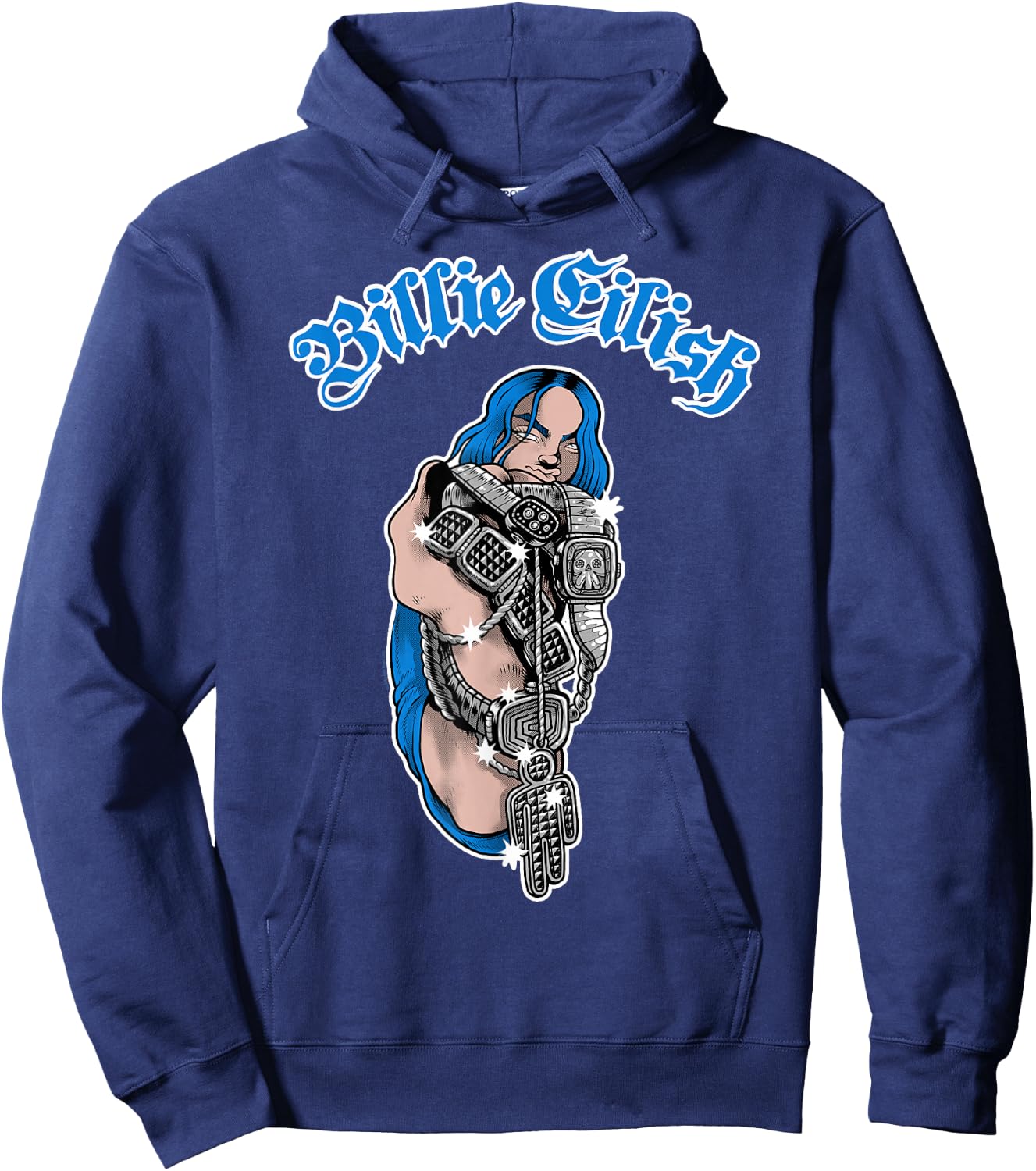 Billie Eilish Bling Music by Rock Off Hoodie - Hoodie | Navy