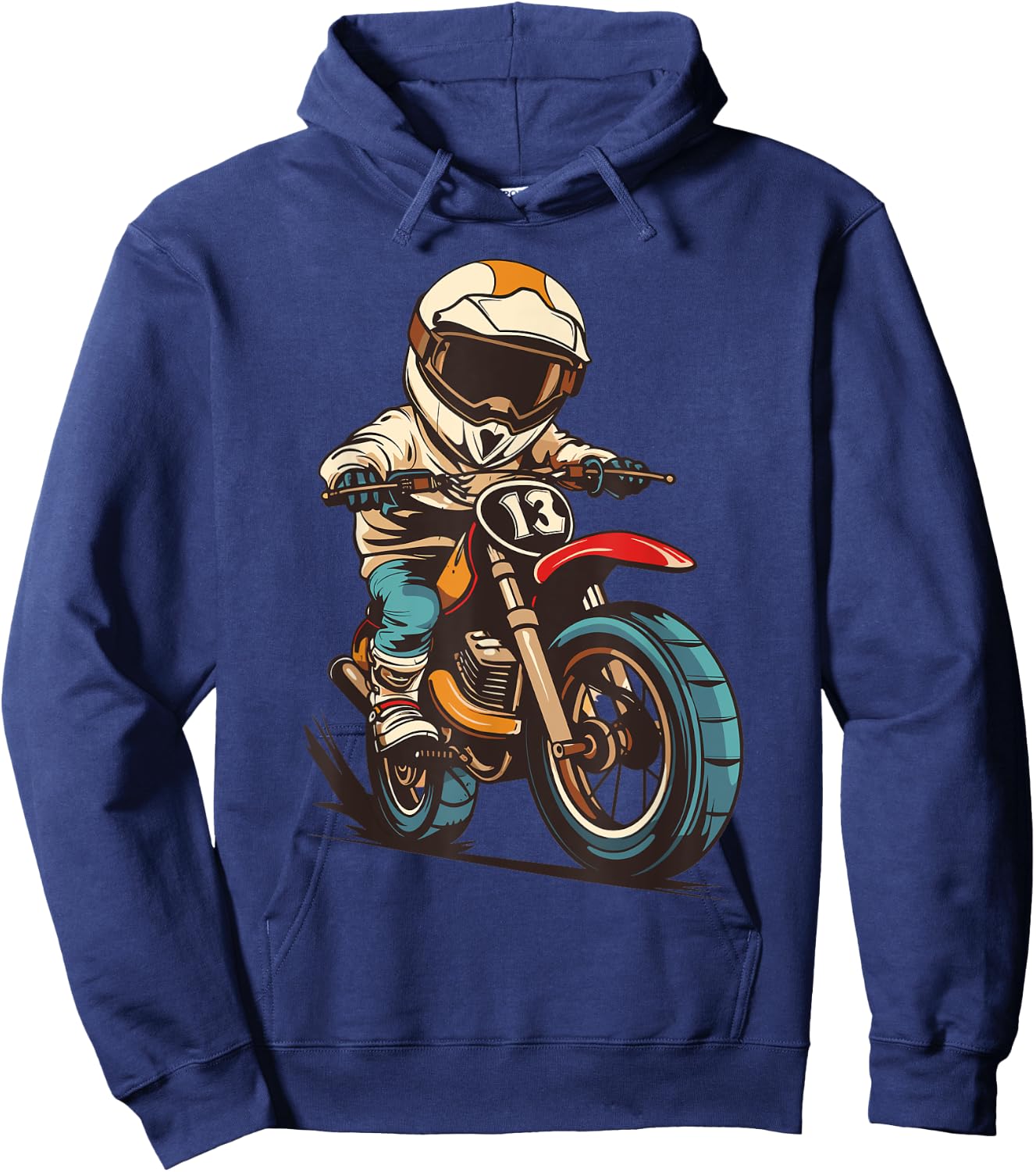 Retro Motocross, Kids Dirt Bike Hoodie - Hoodie | Navy