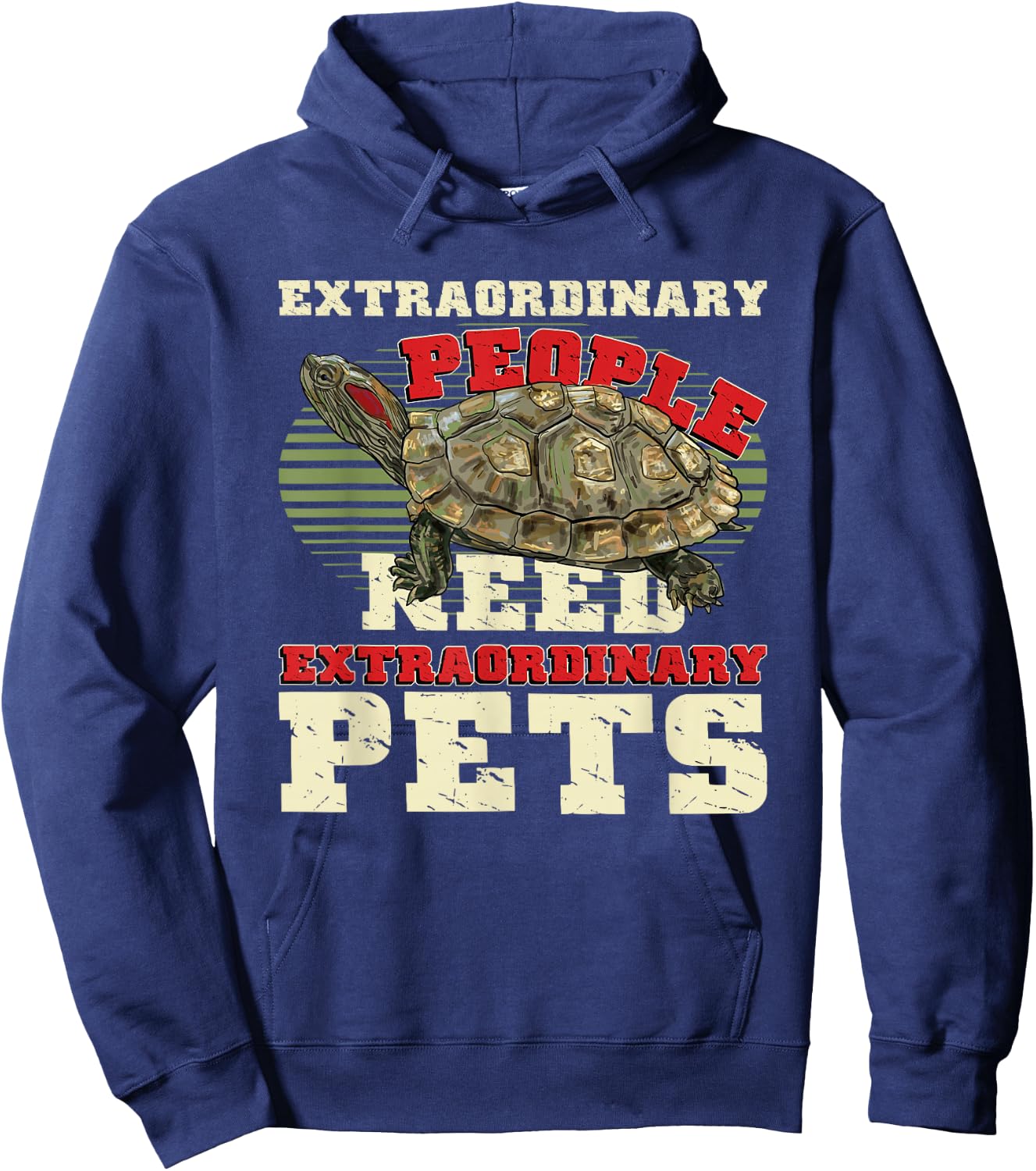 Pet Turtle Keepers Red-Eared Slider Turtle Hoodie - Hoodie | Navy