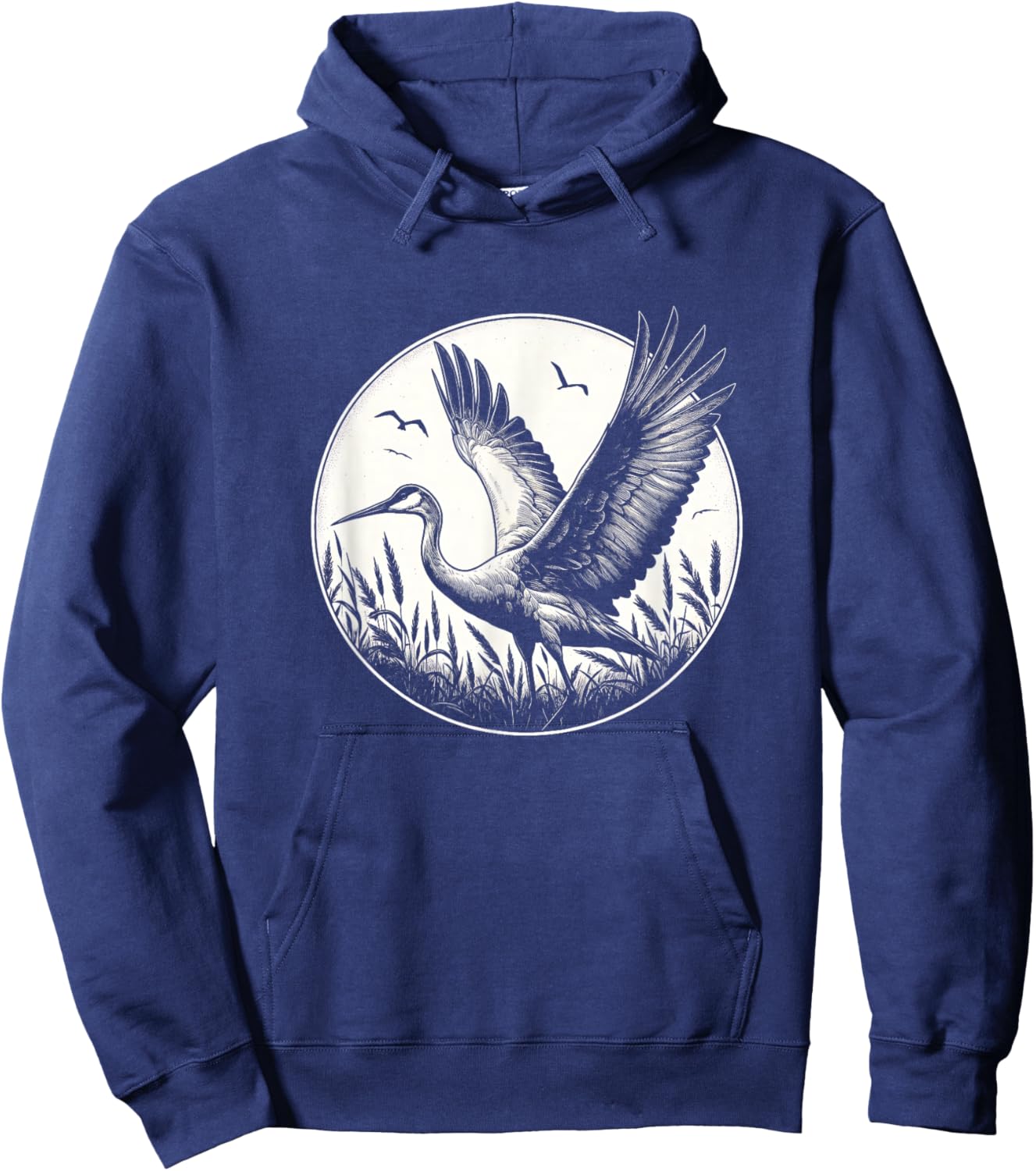 Canada Crane Bird Graphic Design Hoodie - Hoodie | Navy