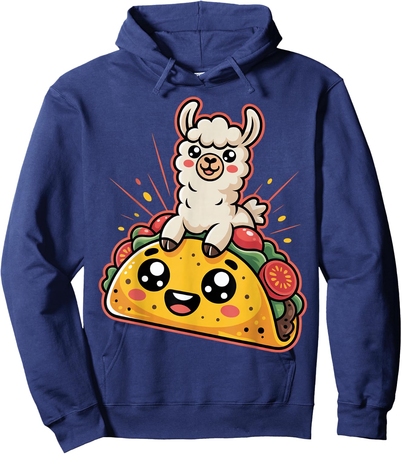 Cute Taco With Llama Vibes Hoodie - Hoodie | Navy