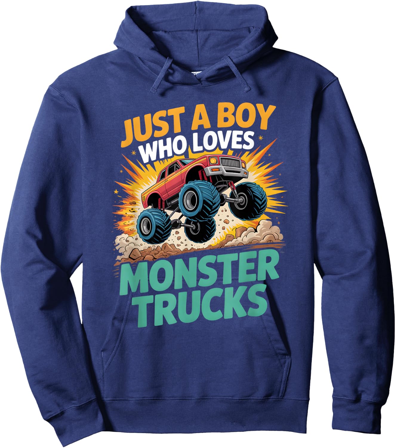 Boys Monster Truck Hoodie - Hoodie | Navy