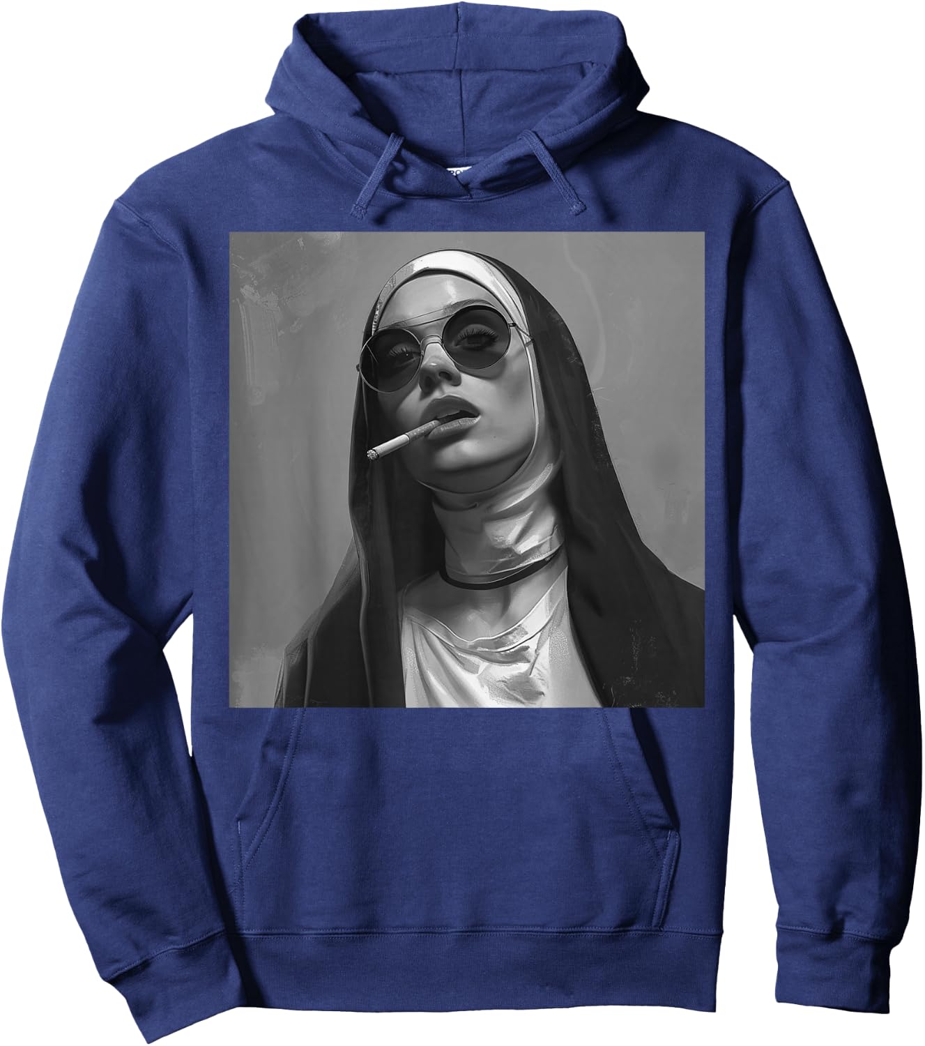 Hot nun smokes cigarette, Rebellious nun Hoodie - Hoodie | Navy