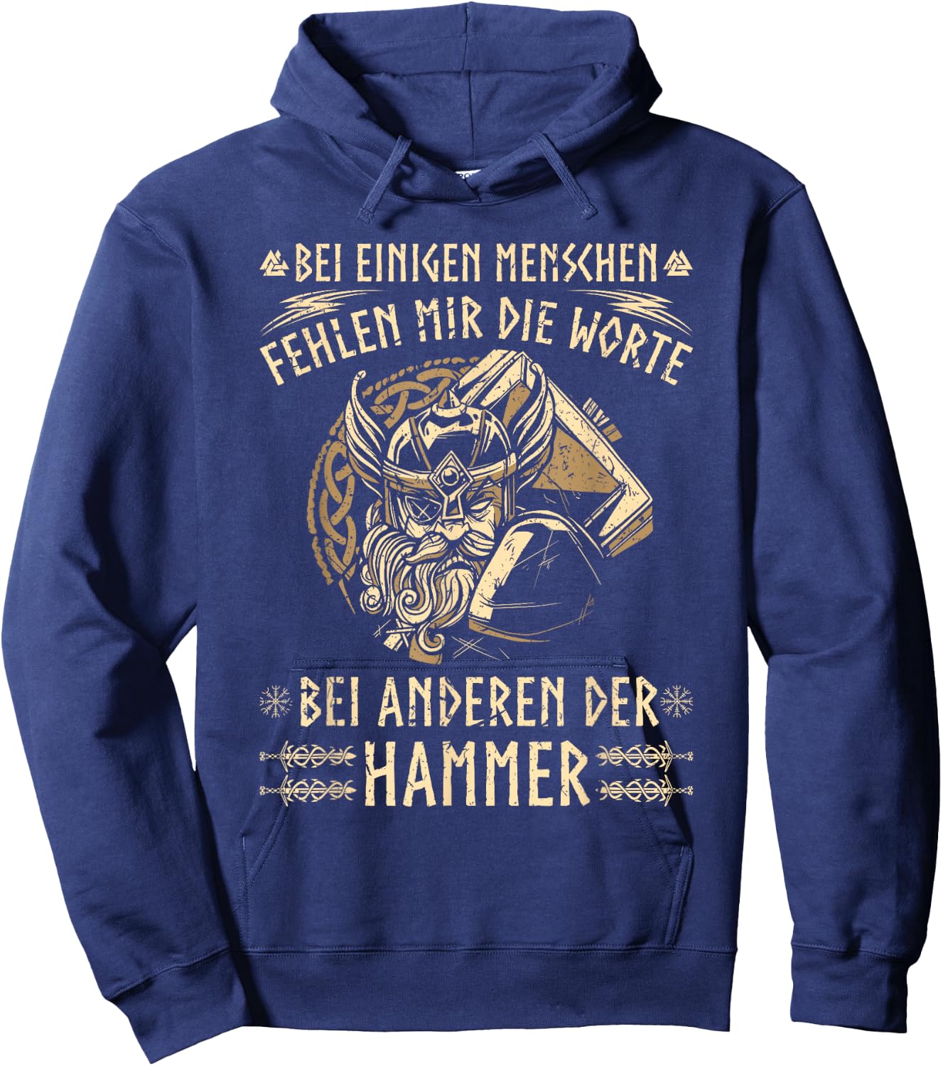 Viking Warrior Saying, Norse Viking , black Hoodie - Hoodie | Navy