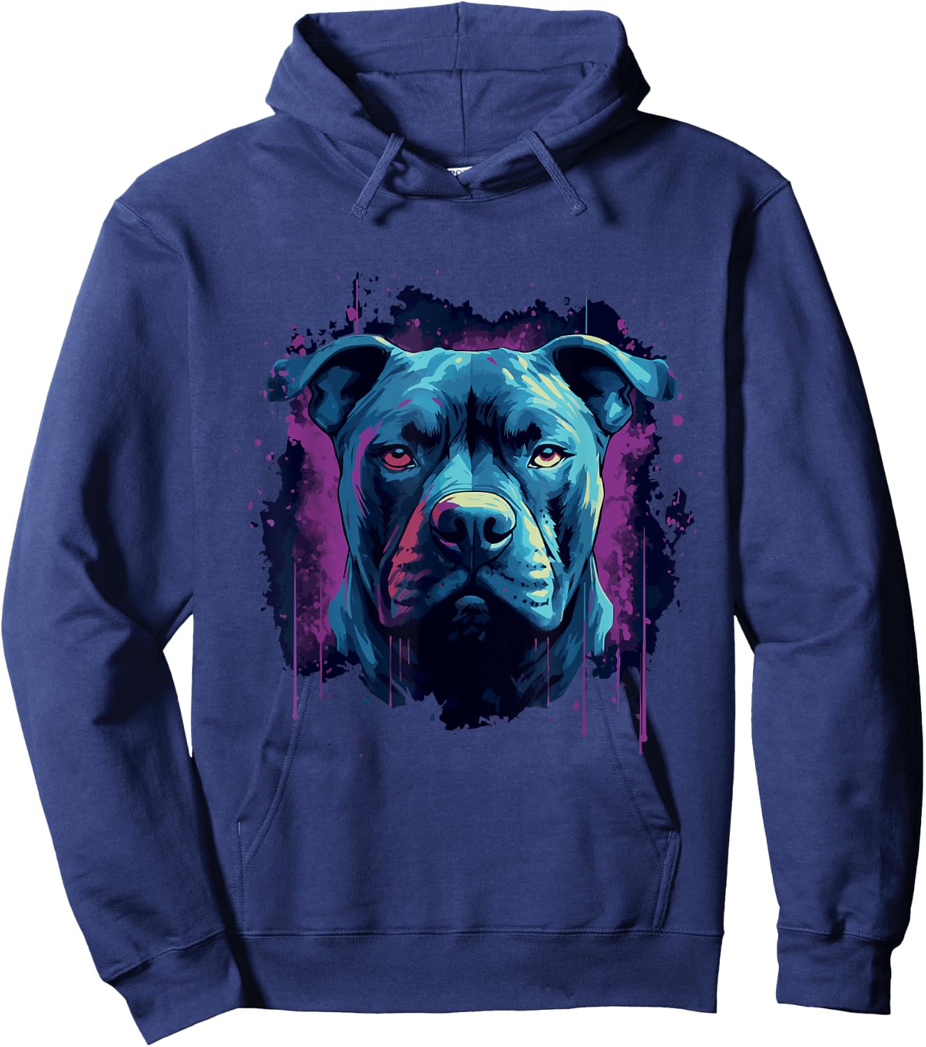 Pit Bull Dog Colorful Pitbull Hoodie - Hoodie | Navy