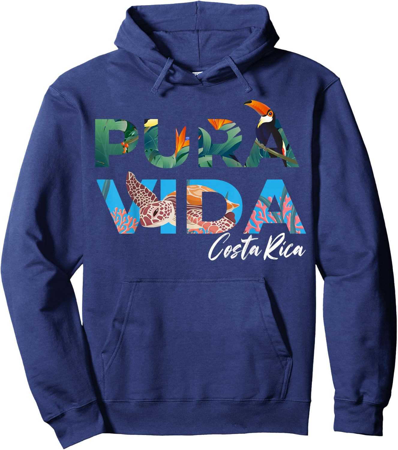 Costa Rica Pura Vida - Costa Ricans , Black, S Hoodie - Hoodie | Navy